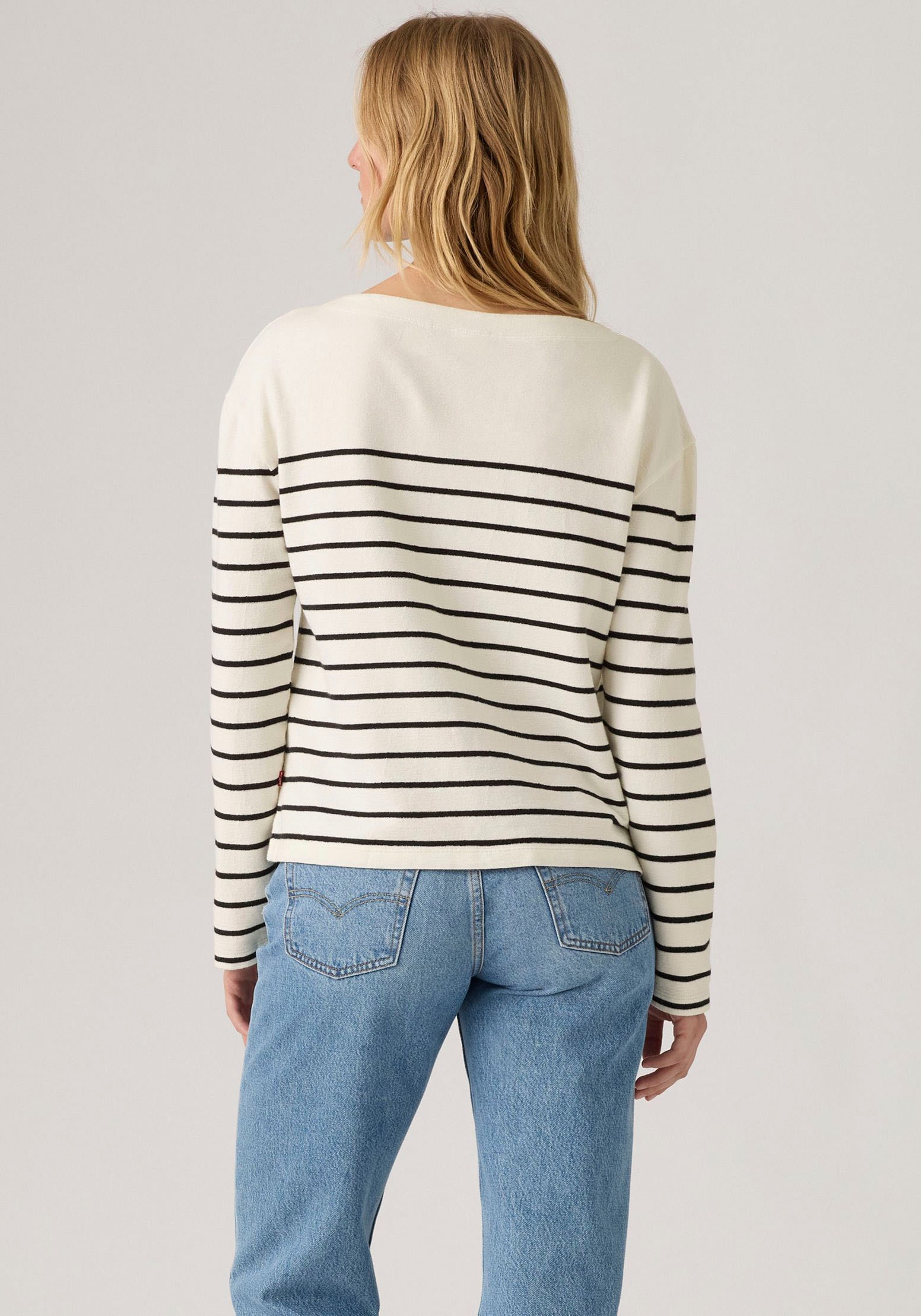 Thumbnail - Levis Langarmshirt "MARIN STRIPE TOP" Saum mit kurzen Seitenschlitzen