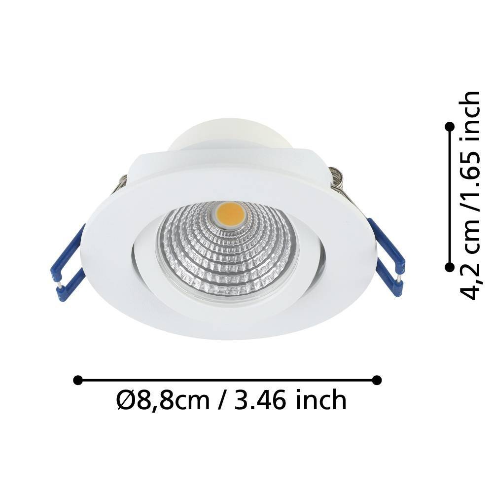 EGLO Deckenleuchte »SALICETO«, Leuchtmittel LED-Modul | LED fest integriert, LED, Einbaupot, Wohnzimmerleuchte, 4,2x8,8x4,2cm, Ausschnitt 6,8cm
