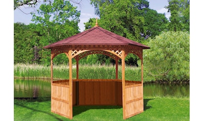 promadino Holzpavillon »Palma«, (Set), BxT: 326x326 cm, inkl. Brüstung und Dachschindeln kaufen