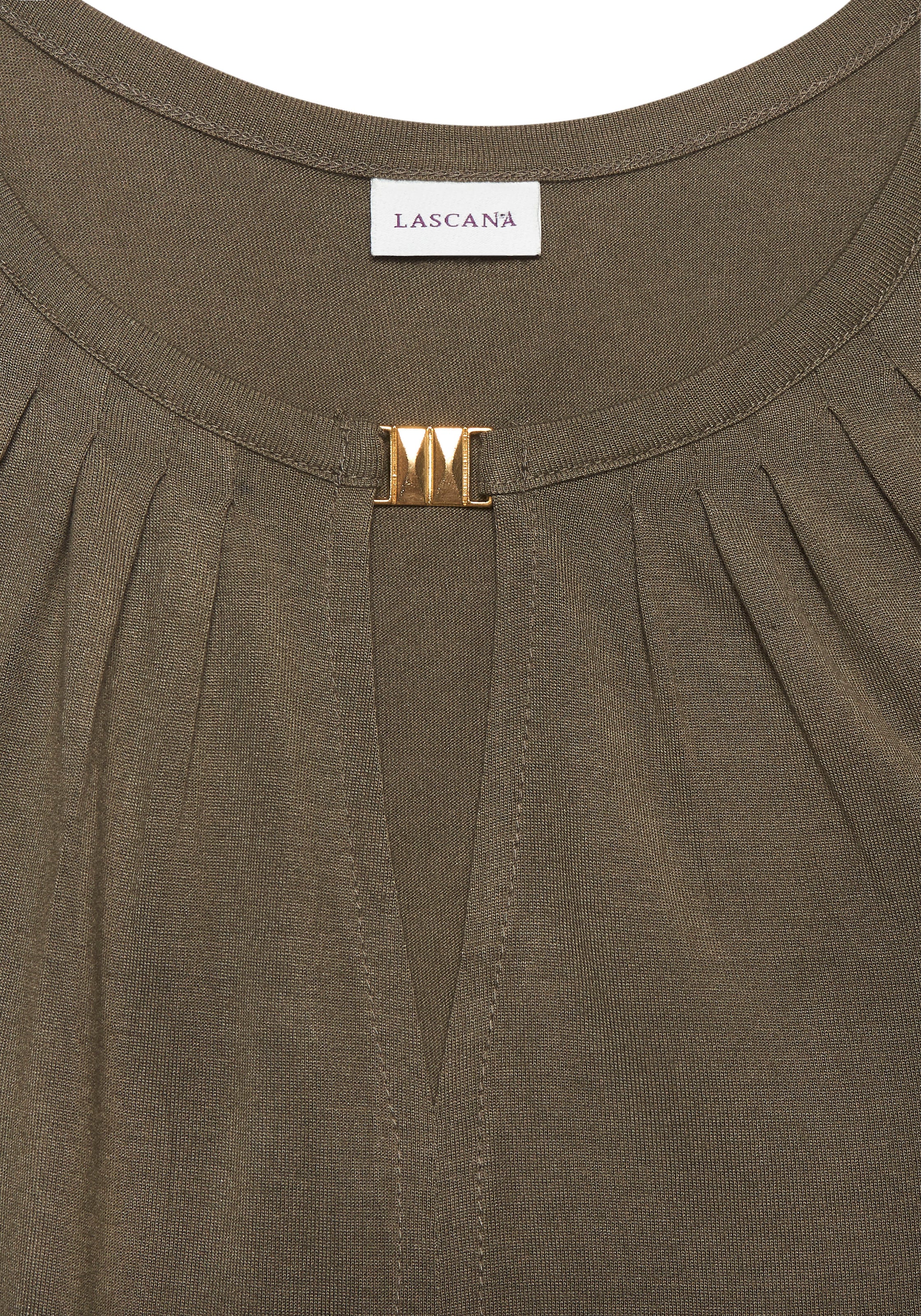 LASCANA Tanktop, mit Zieraccessoire, lässiges Blusentop, elegant