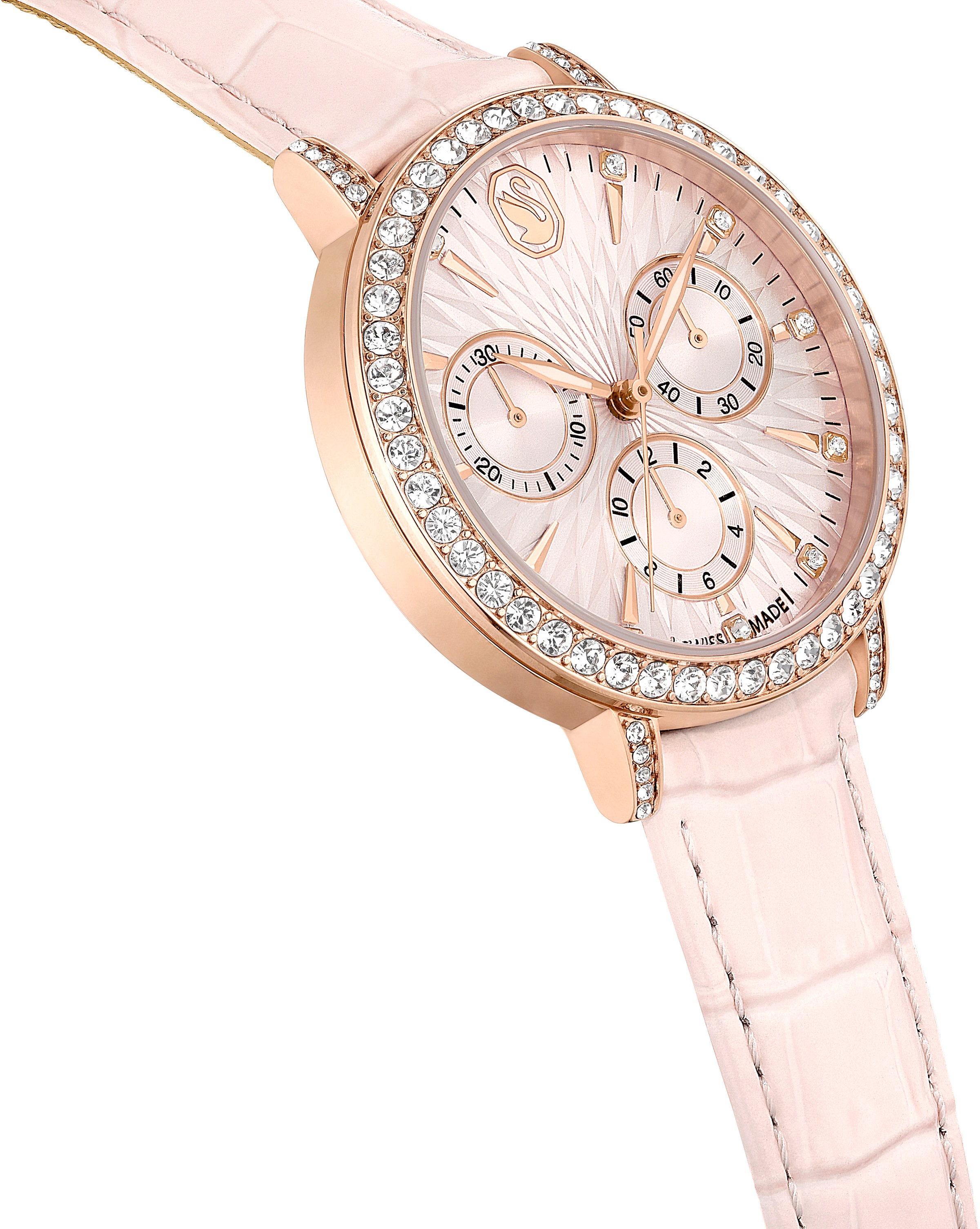 Swarovski Chronograph »MATRIX CHRONO«, Quarzuhr, Armbanduhr, Damenuhr, Swiss Made, Lederarmband, analog