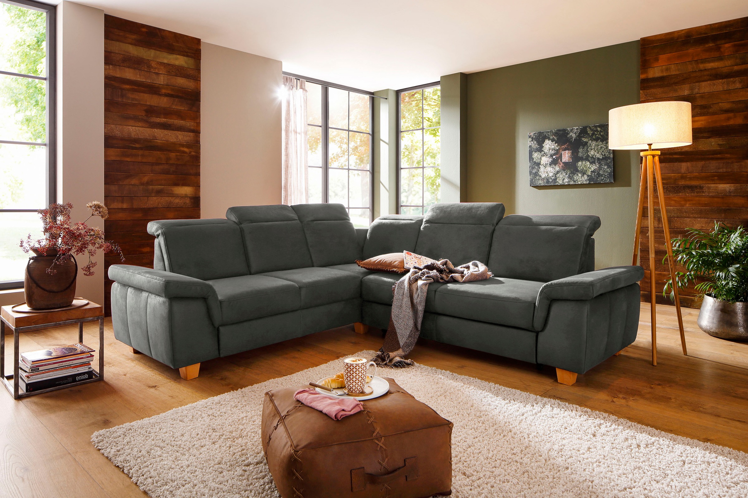 Home affaire Ecksofa "Dalia L-Form" mit Federkernpolsterung, wahlweise mit günstig online kaufen