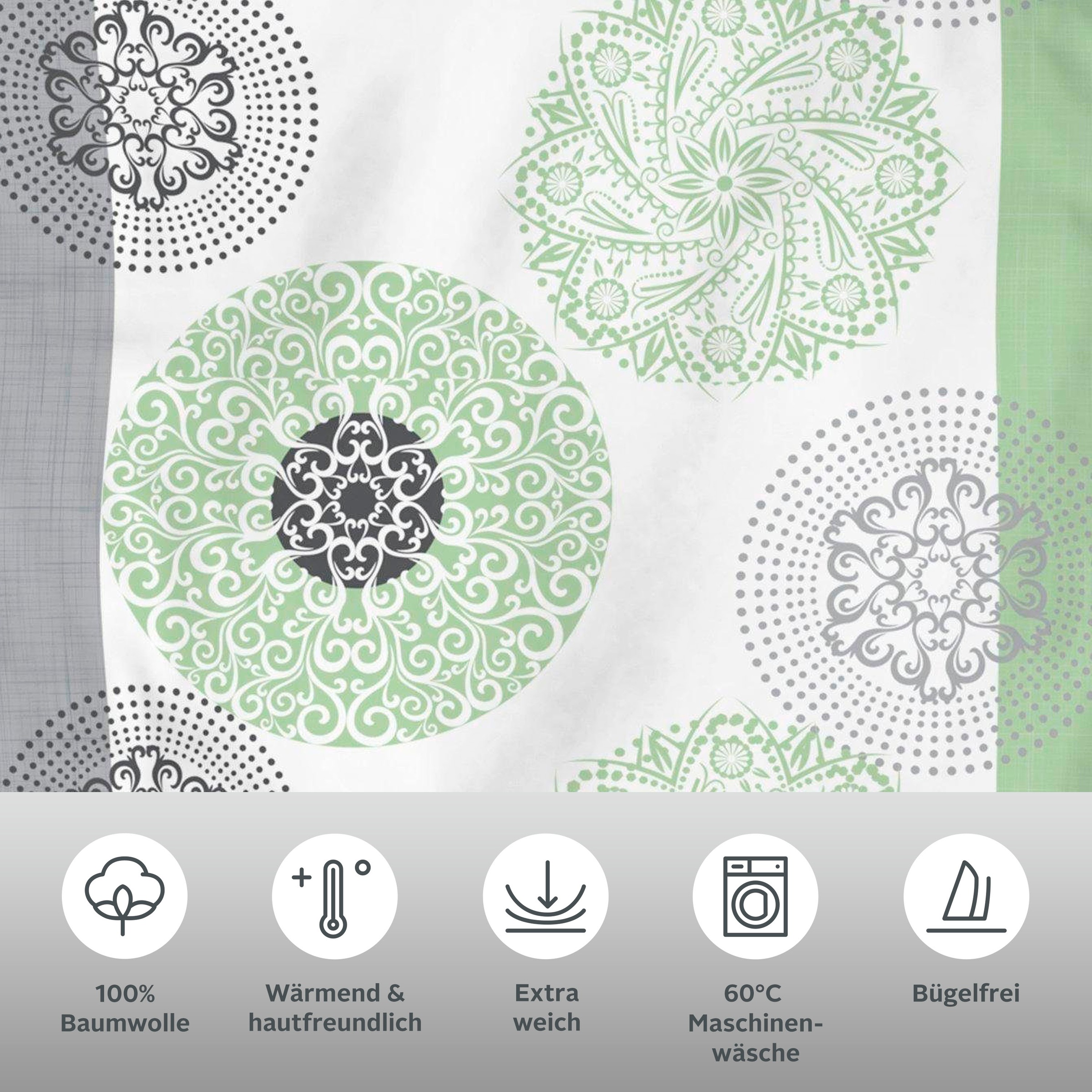 Thumbnail - OTTO home Bettwäsche "Cison in Gr. 135x200 oder 155x220 cm" 2 Stk. florale Bettwäsche aus Baumwolle