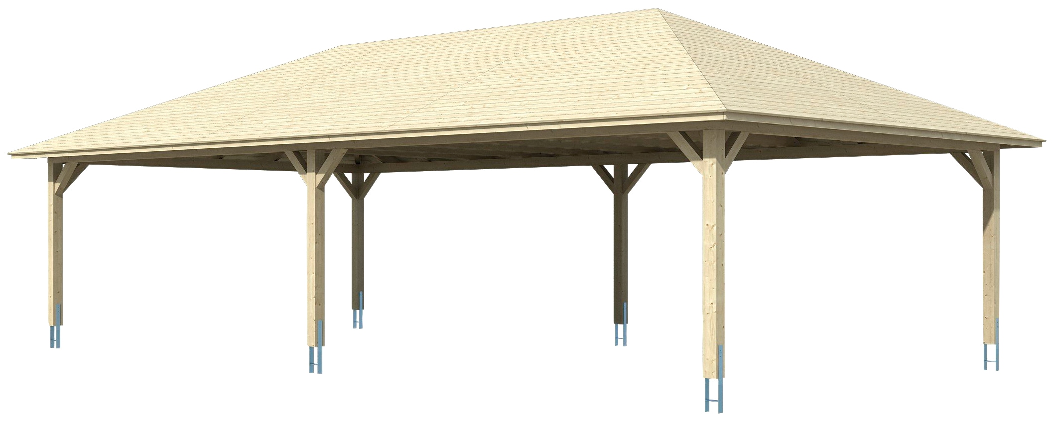 Skanholz Doppelcarport »Taunus« Leimholz 530 cm natur