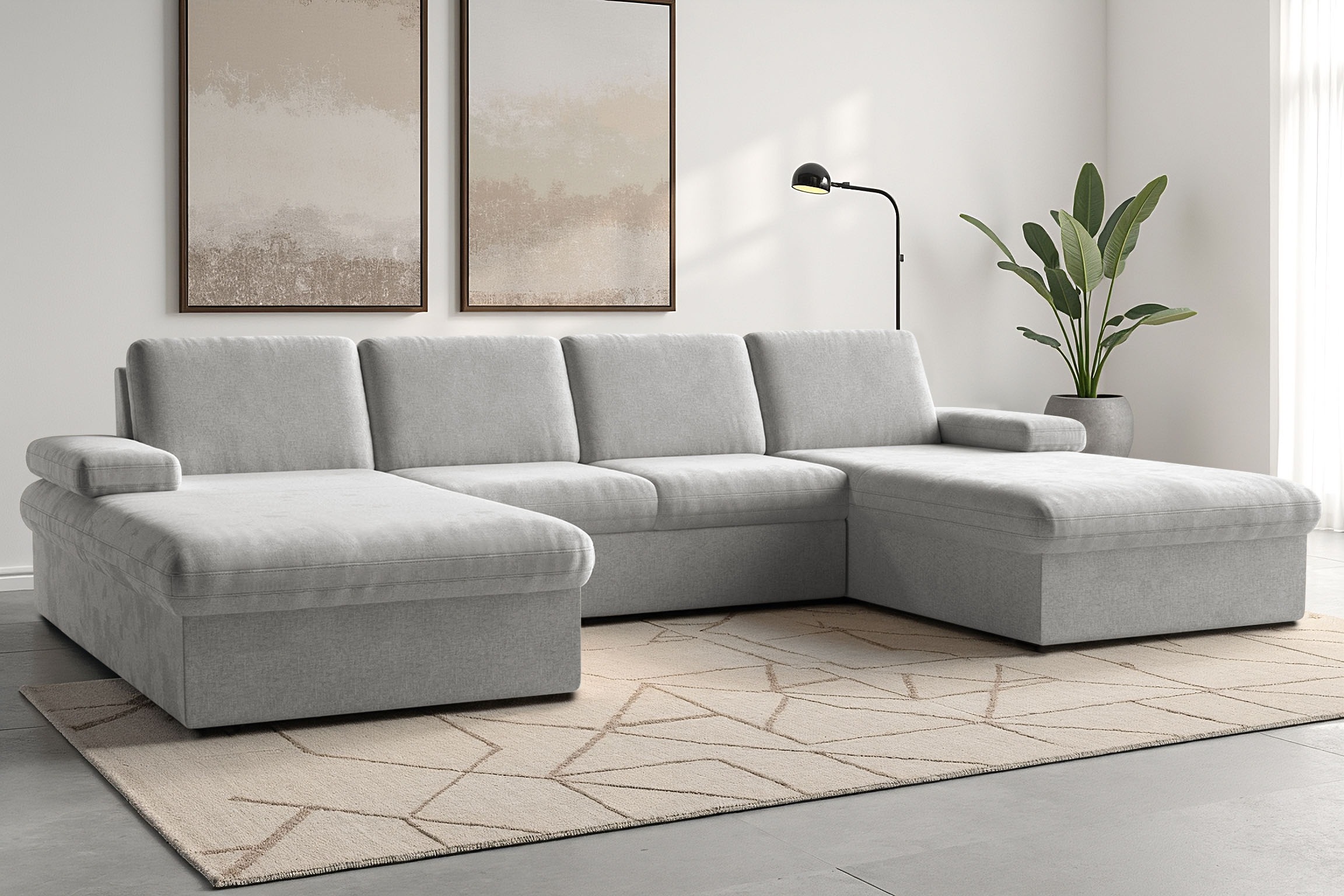 sit&more Wohnlandschaft "Moreno U-Form, B: 309 cm" mit Armteilverstellung, optional Schlaffunktion