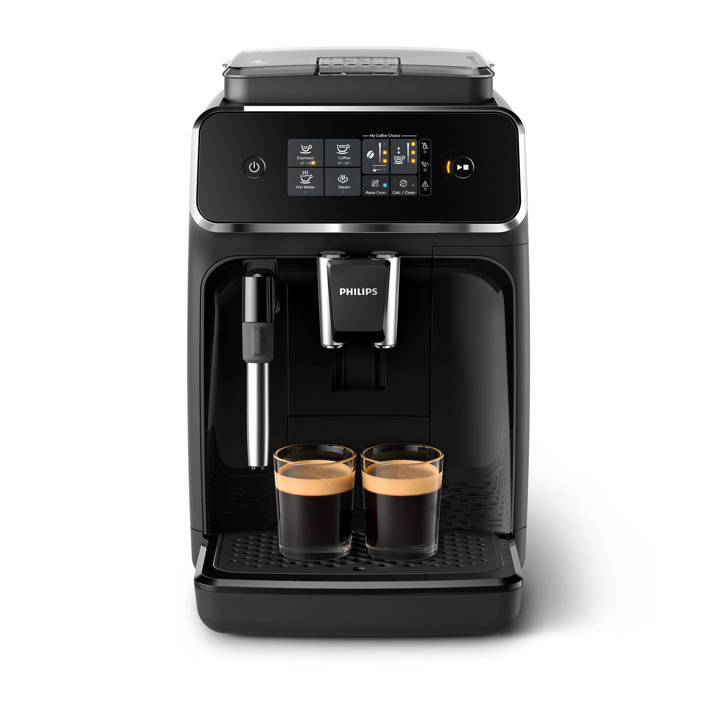 Philips Kaffeevollautomat »EP2225/10 2200 Series, mit 2 leckeren Kaffeespezialitäten,«, klassischem Milchaufschäumer und SensorTouch Oberfläche; Schwarz