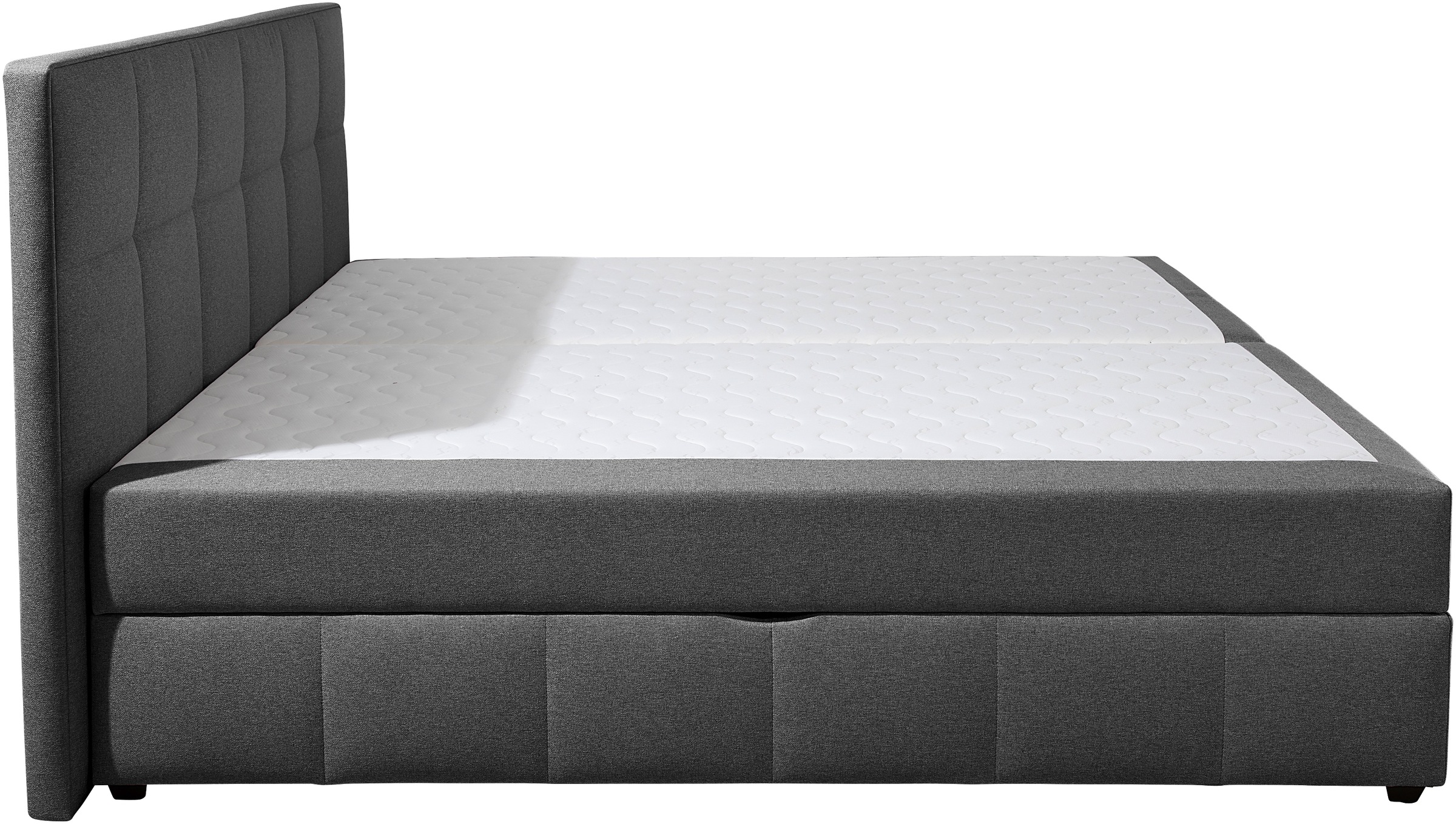 Boxbett HOME AFFAIRE "Niemes inkl. Bettkasten und Topper, auch in Überlänge erhältlich", anthrazit, B:212cm L:230cm, Komplettbetten, Boxbett mit Bettkasten, inkl. Topper 3