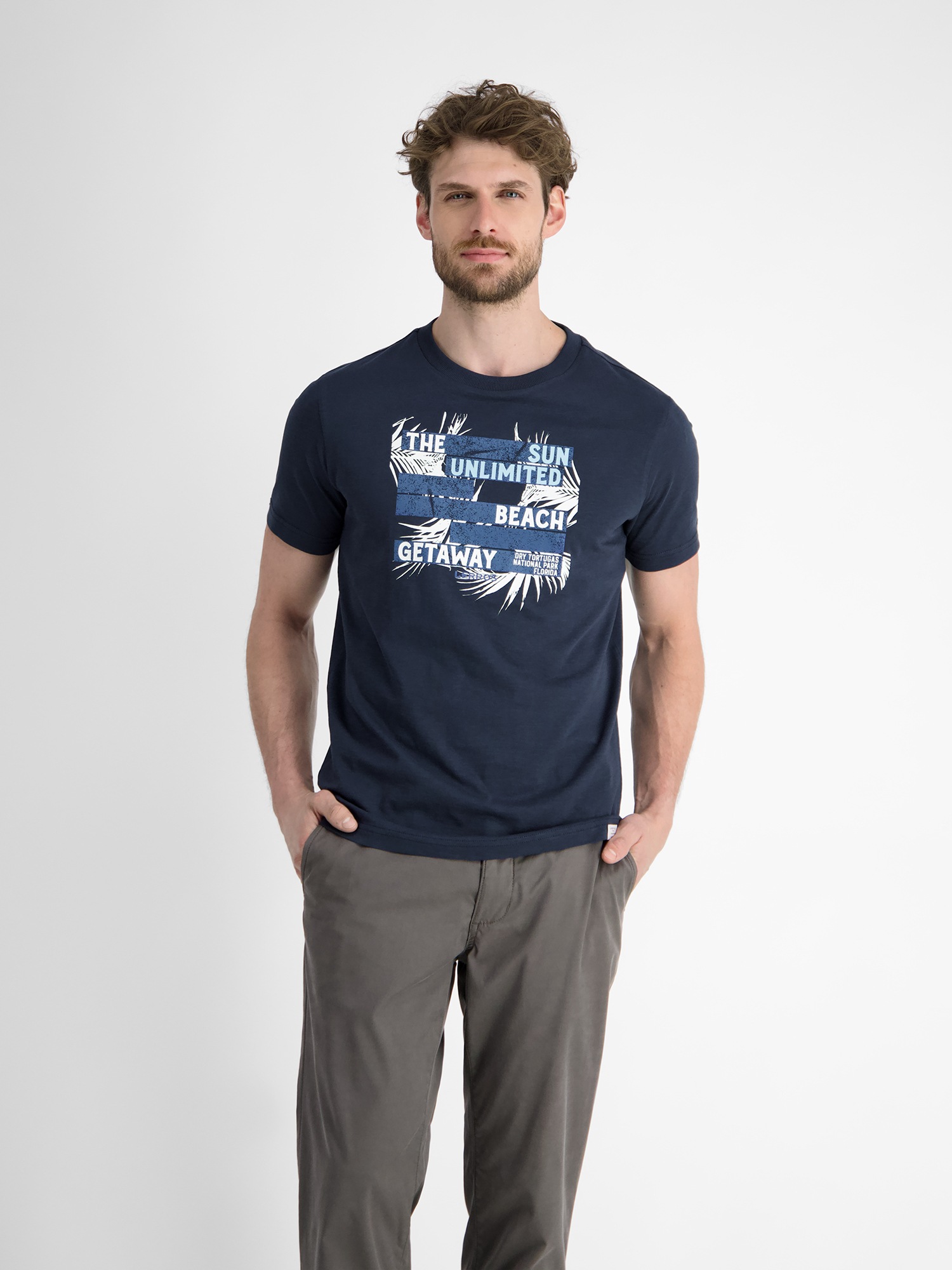 LERROS T-Shirt "Herren T-Shirt mit sommerlichem Brustprint" günstig online kaufen