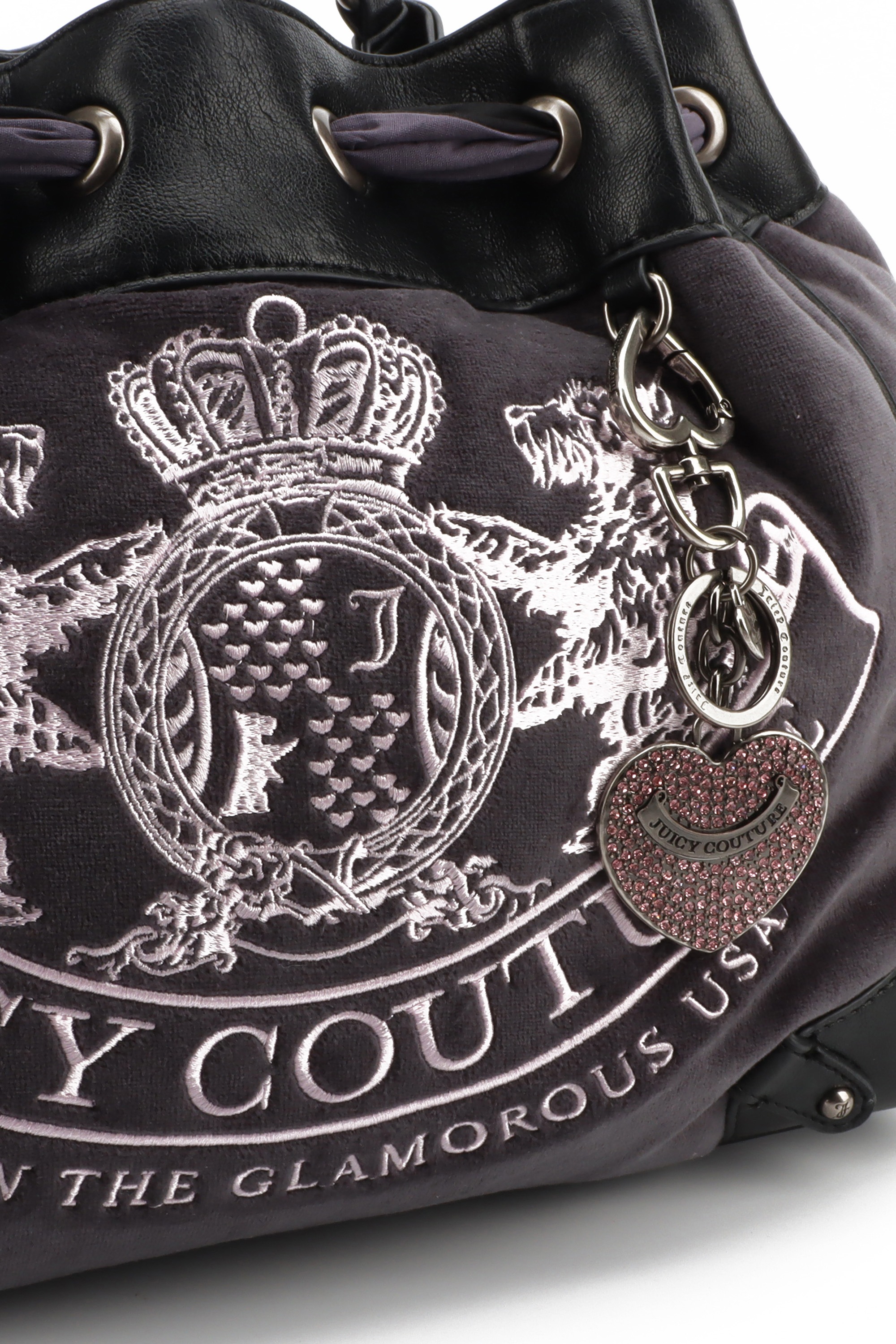 Tragetasche JUICY COUTURE "DAYDREAMER CLASSIC CREST LARGE DOUBLE HANDLE BAG.. Damen", Damen, Gr. B/H/T: 13cm x 29cm onesize, grau, Baumwolle, Polyurethan, Taschen, Tragetasche Damen, Shopper, Einkaufstasche, Fashion, Lifestyle, Sale 3