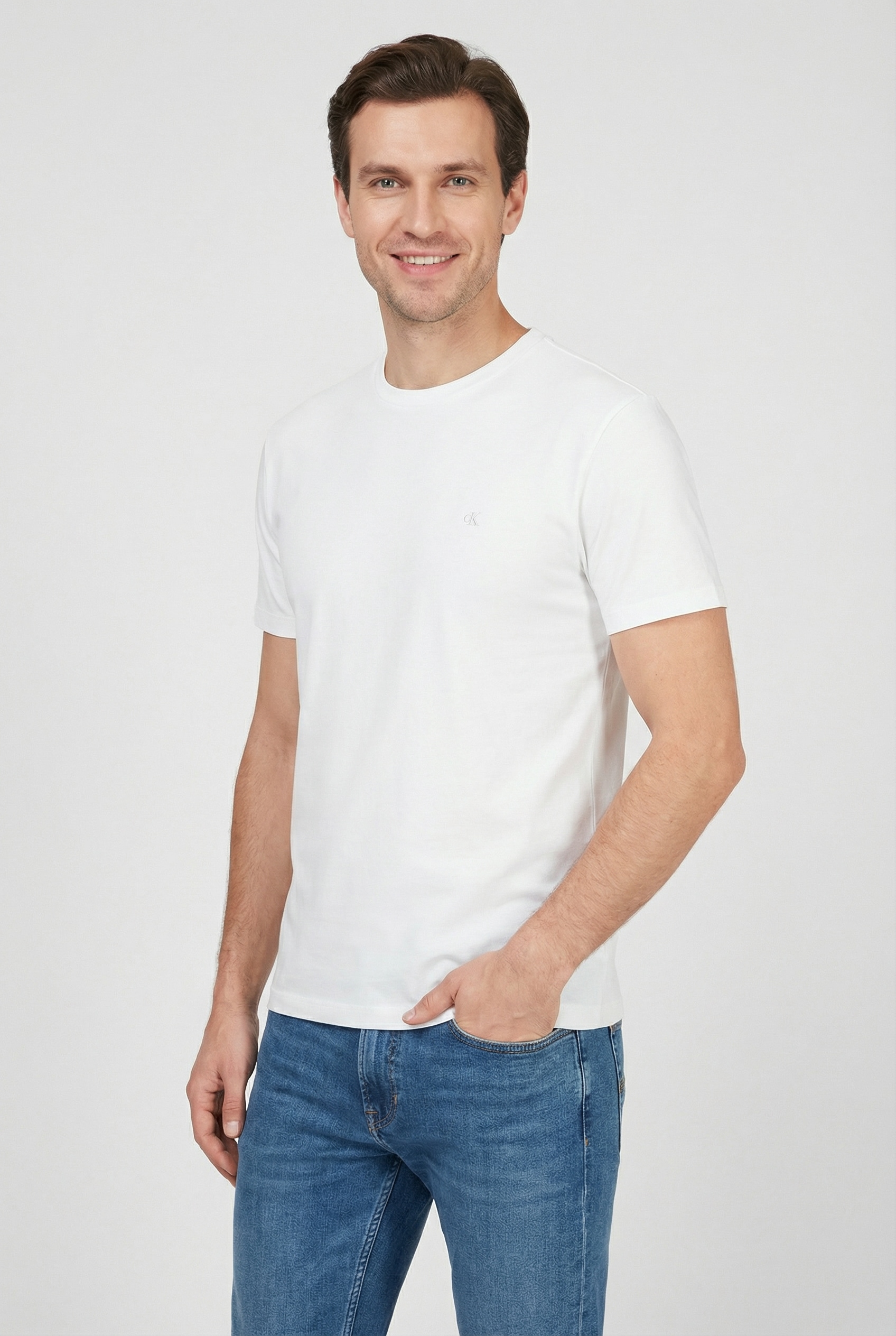 Calvin Klein T-Shirt "SS STRETCH COTTON SLIM TEE" Mit Rundhalsausschnitt günstig online kaufen