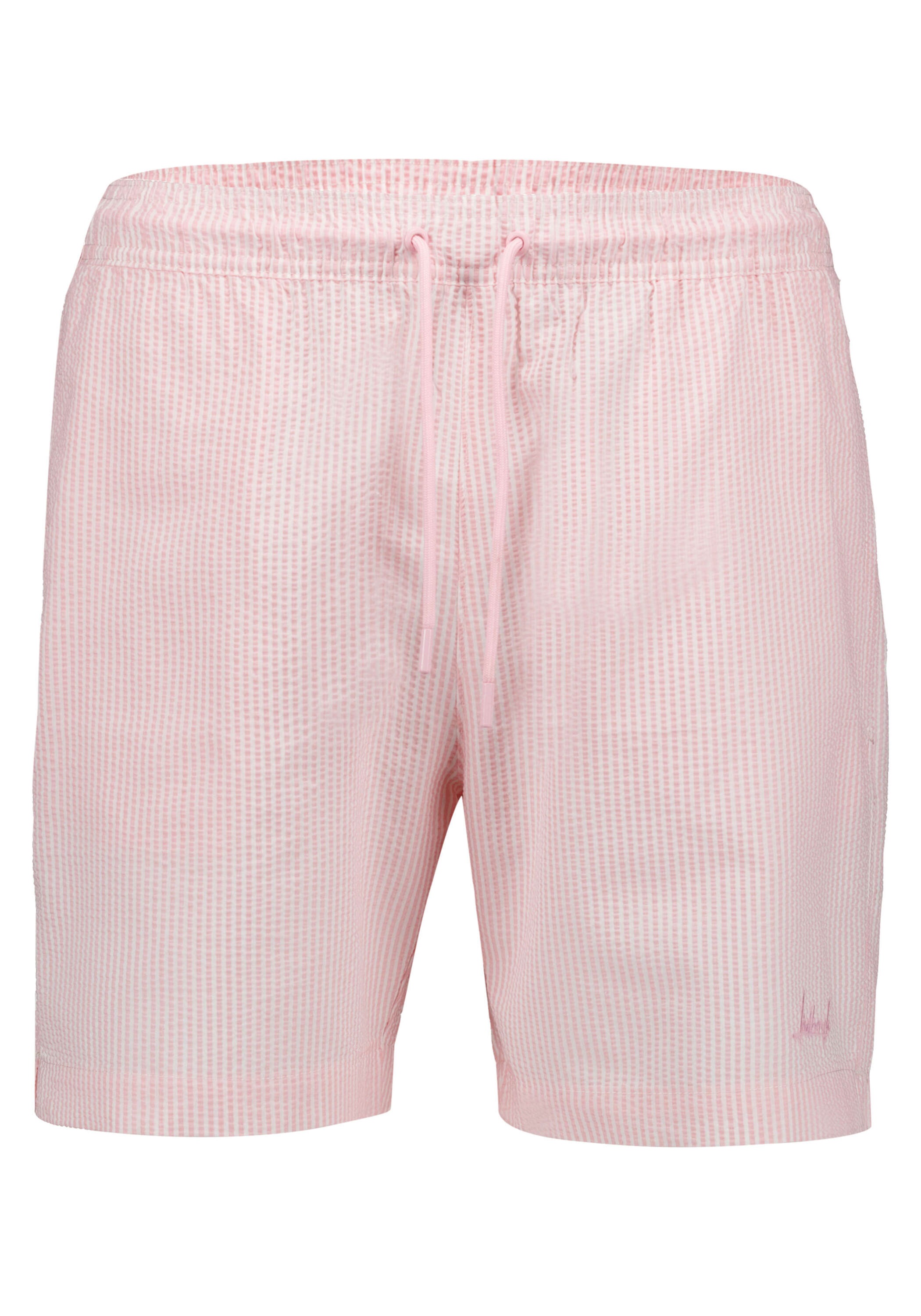 Badehose LINDBERGH "Bademode Loose Fit", Herren, Gr. XL, Normalgrößen, pink stripe, Obermaterial: 55% Polyester, 29% Elastomultiester, 16% Baumwolle, gestreift, Badehosen Badehose