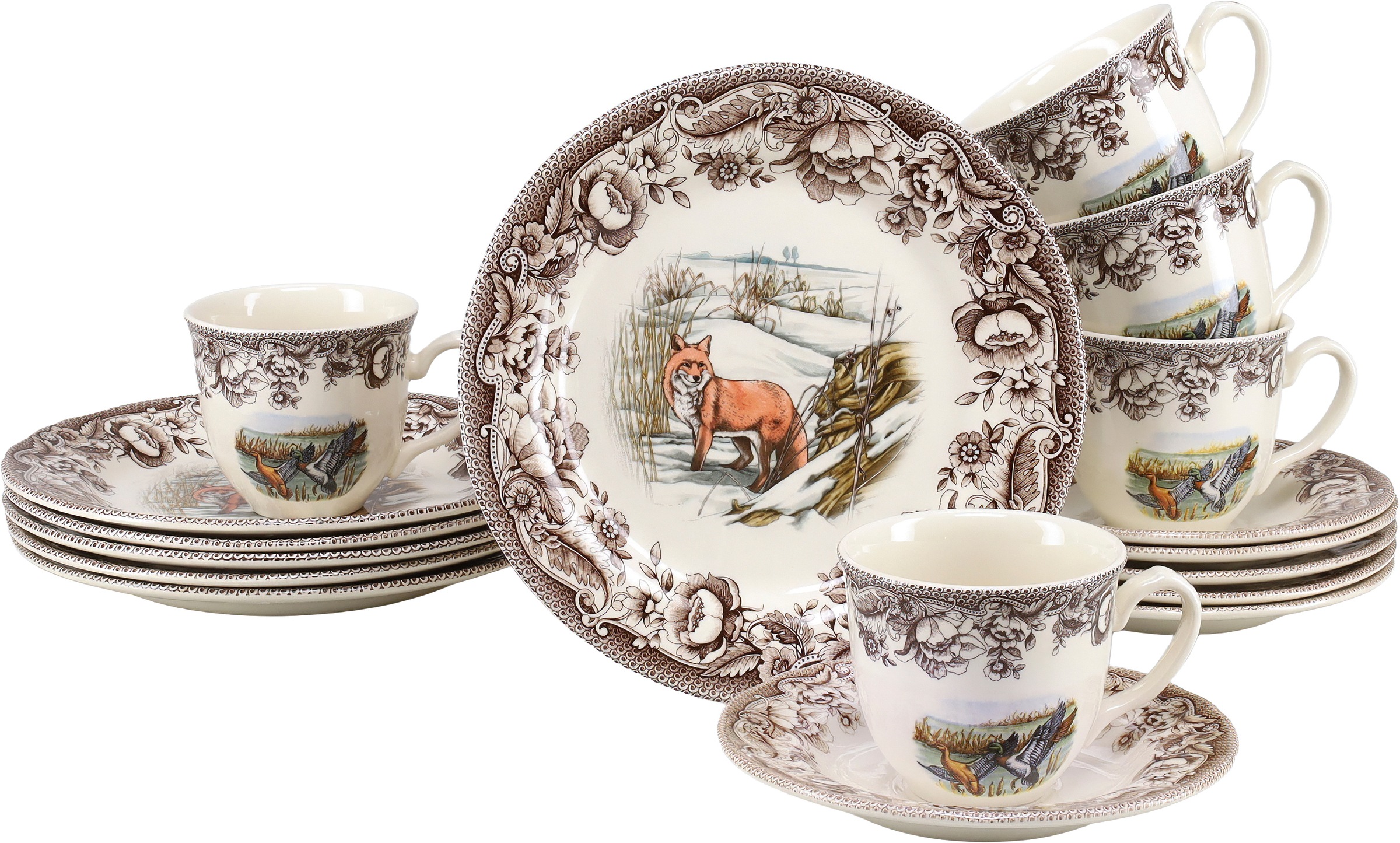 CreaTable Kaffeeservice "Haydon Grove Bunt, Service 18-tlg." Landhausstil, Tiermotive