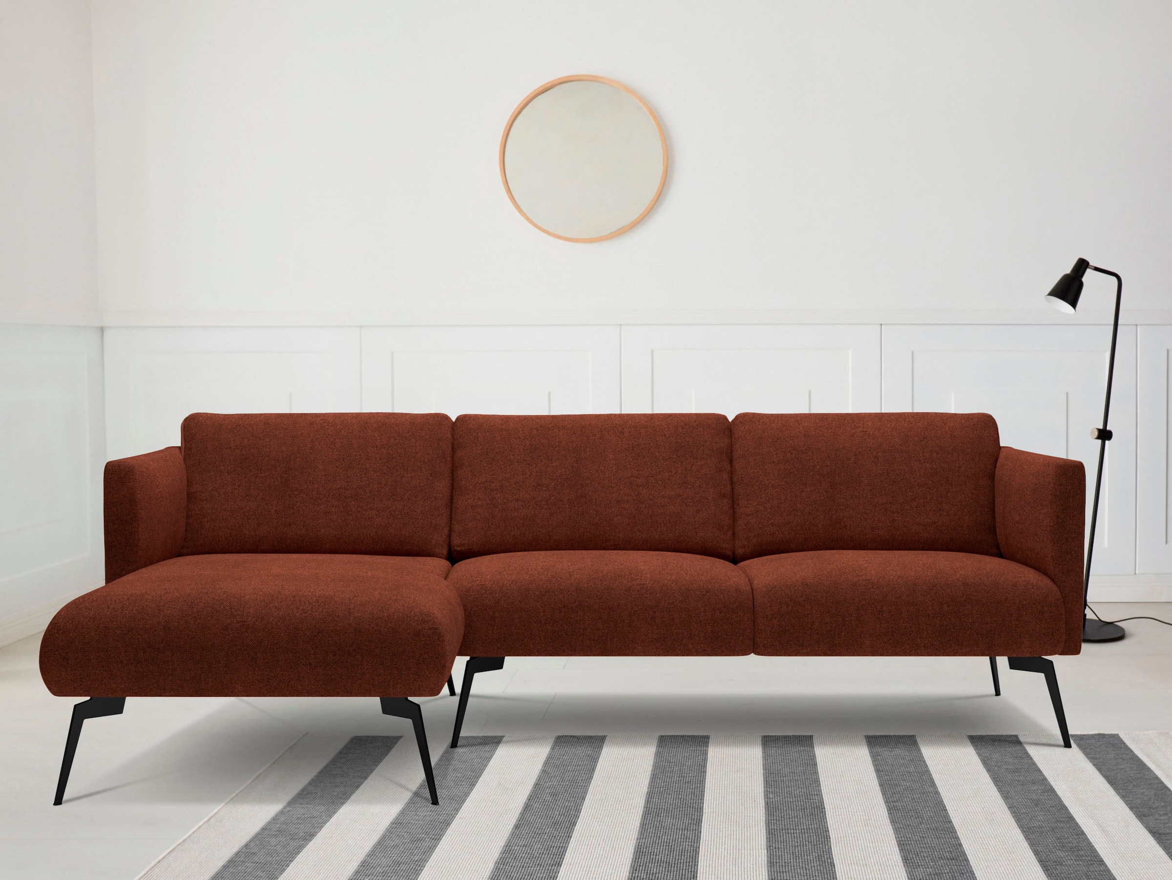 andas Ecksofa "Horna, L-Form,", mit schwarzen Metallbeinen günstig online kaufen