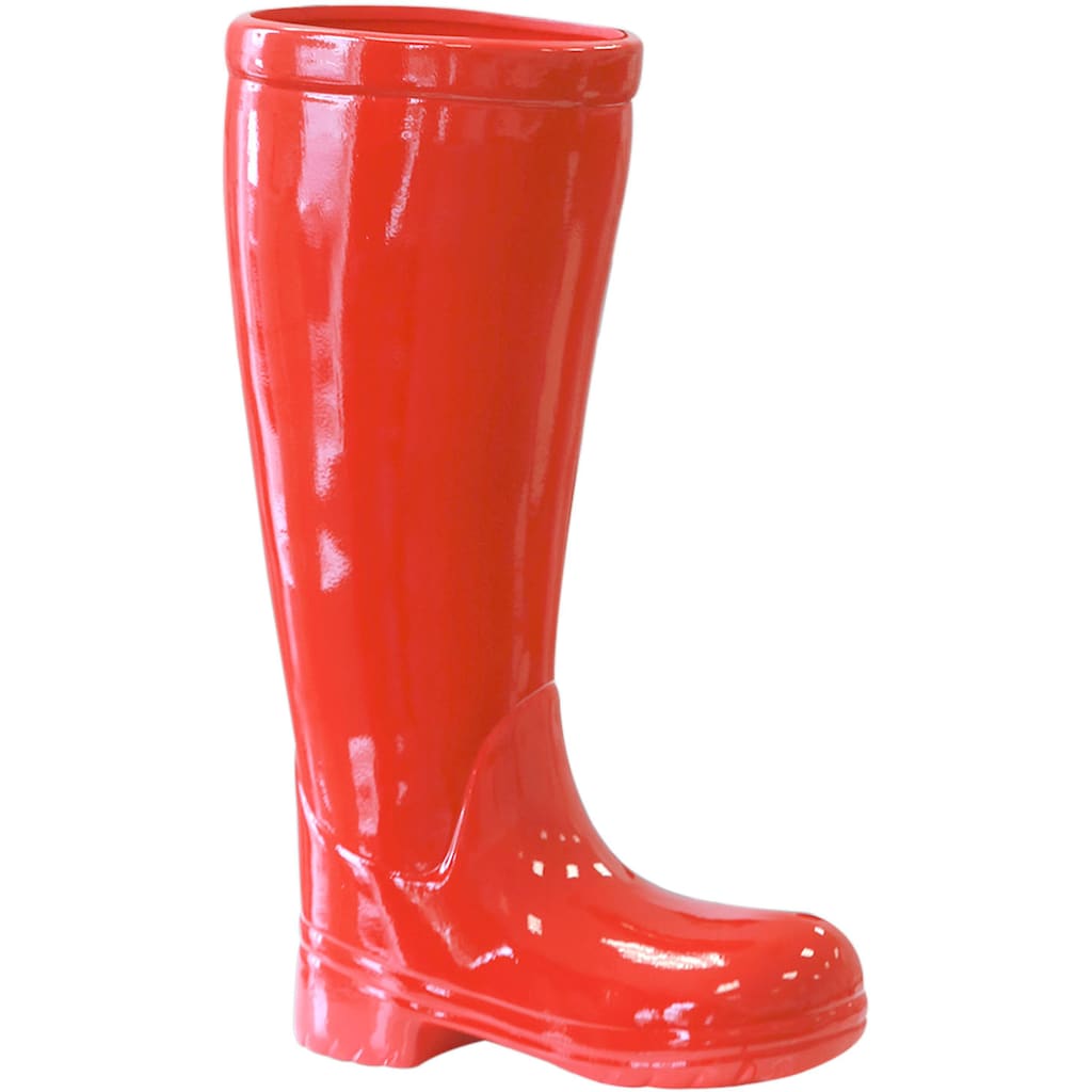 GILDE Schirmständer »Regenschirmständer Stiefel, rot«, (1 St.), für Regenschirme, Höhe 45 cm, Gummistiefel-Form, aus Keramik