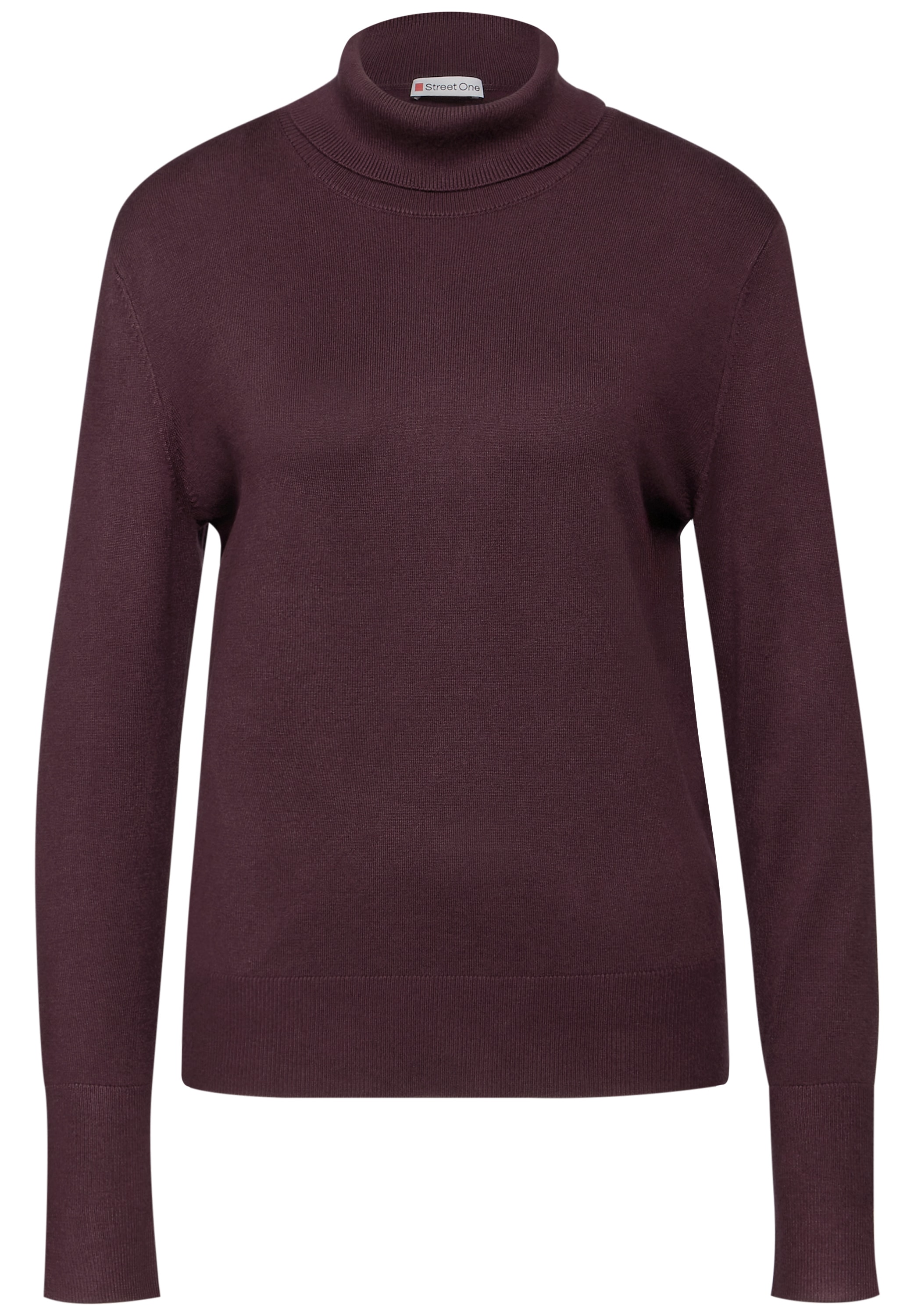 STREET ONE Rollkragenpullover, mit Materialmix