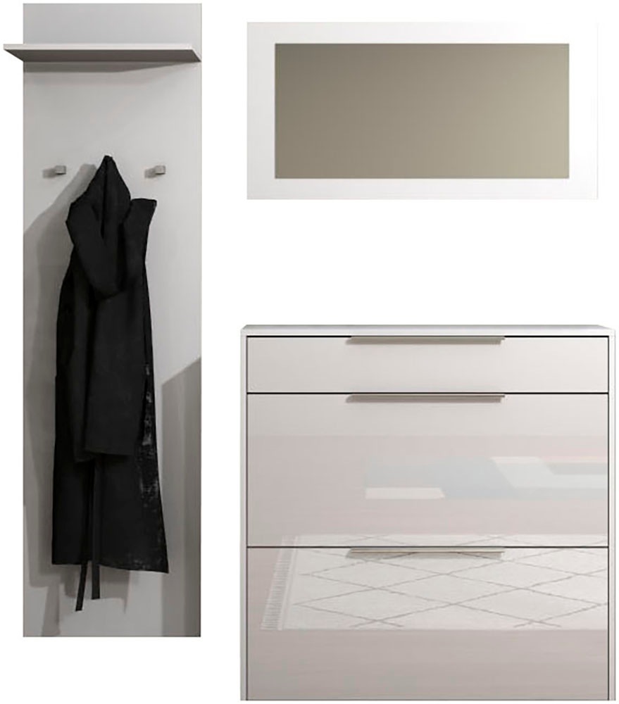 Thumbnail - borchardt Möbel Garderoben-Set "Oliva, Hängeschuhschrank, Spiegel, Garderobenpaneel" 3 Stk. tlg.