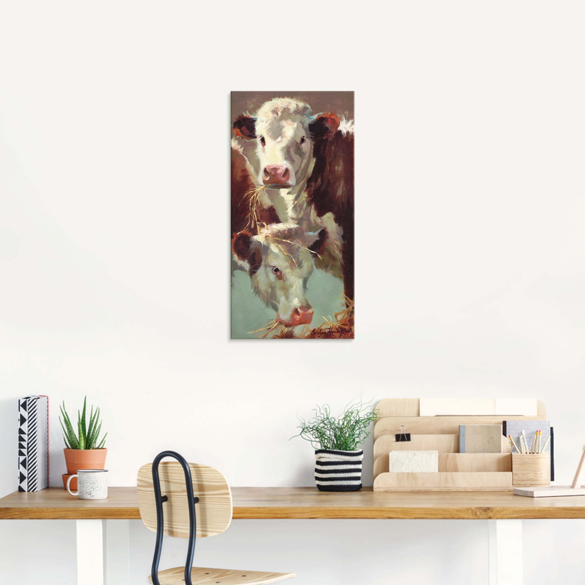 Artland Glasbild »Kauen und Schlucken«, Haustiere, (1 St.), in verschiedenen Größen