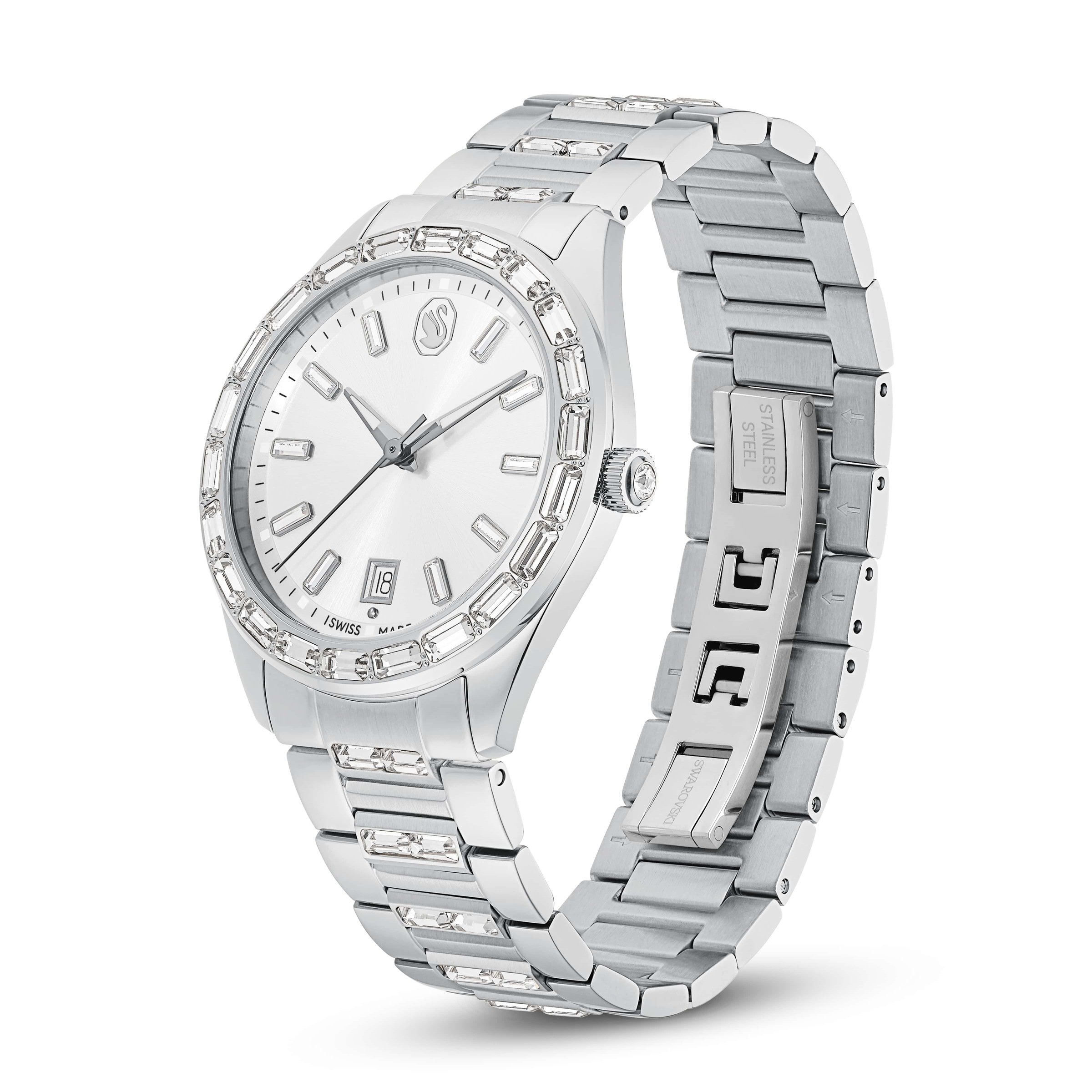 Swarovski Quarzuhr »MATRIX« Armbanduhr, Damenuhr, Swiss Made, Edelstahlarmband, analog