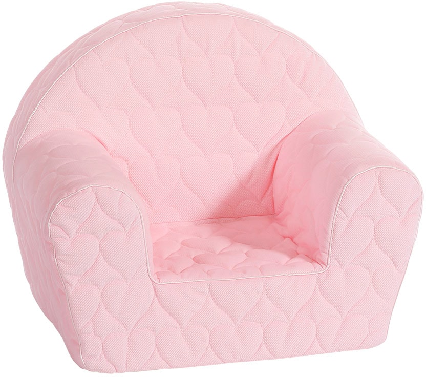 KNORRTOYS Kinder Sessel "Cosy, Heart Rose", Baumwolle, B/H/T: 51cm x 42cm x 34cm, rosa, B:51cm H:42cm T:34cm, Sessel, für Kinder; Made in Europe