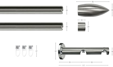 Gardinenstange »CARTOUCHE«, 2 läufig-läufig, Wunschmaßlänge