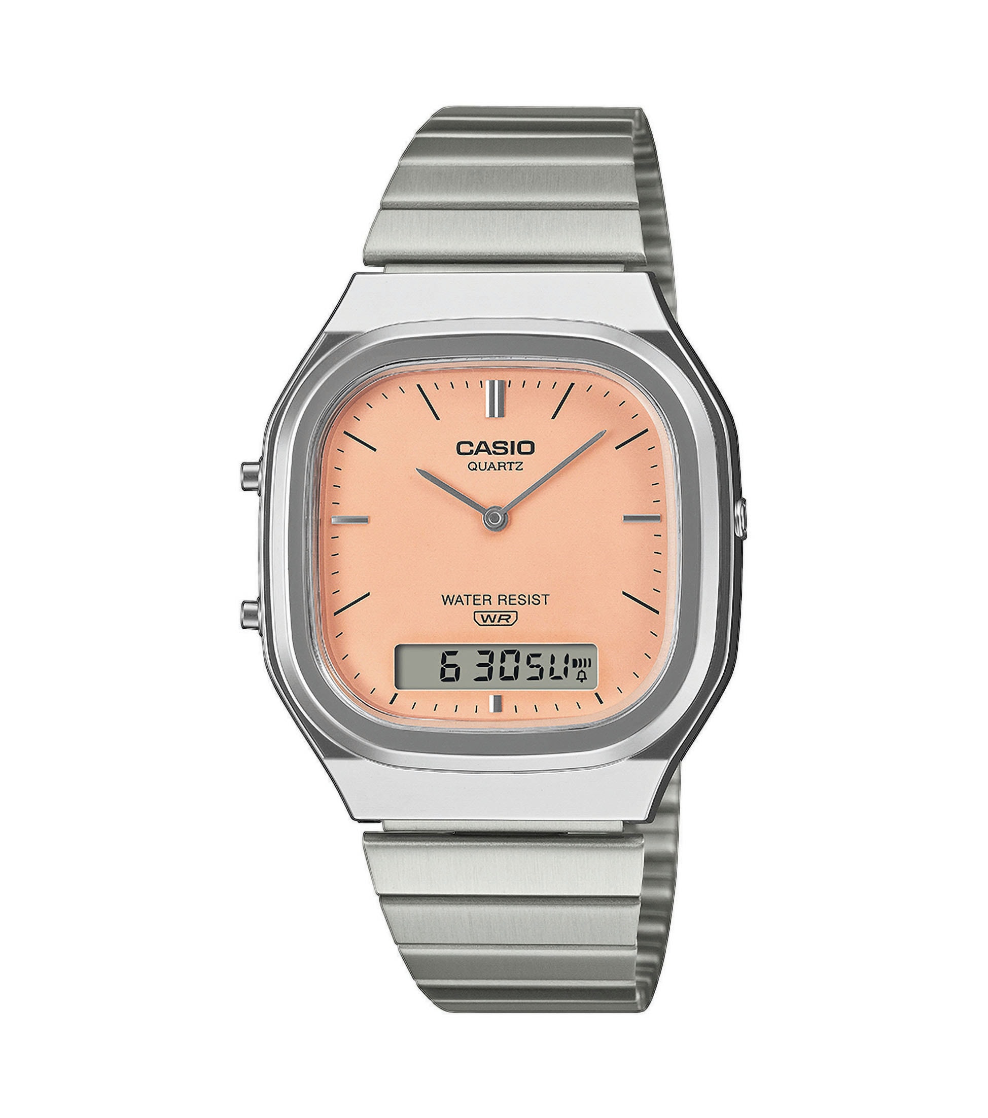CASIO VINTAGE Chronograph Quarzuhr, Armbanduhr, Damenuhr, Herrenuhr, Edelstahlarmband, analog