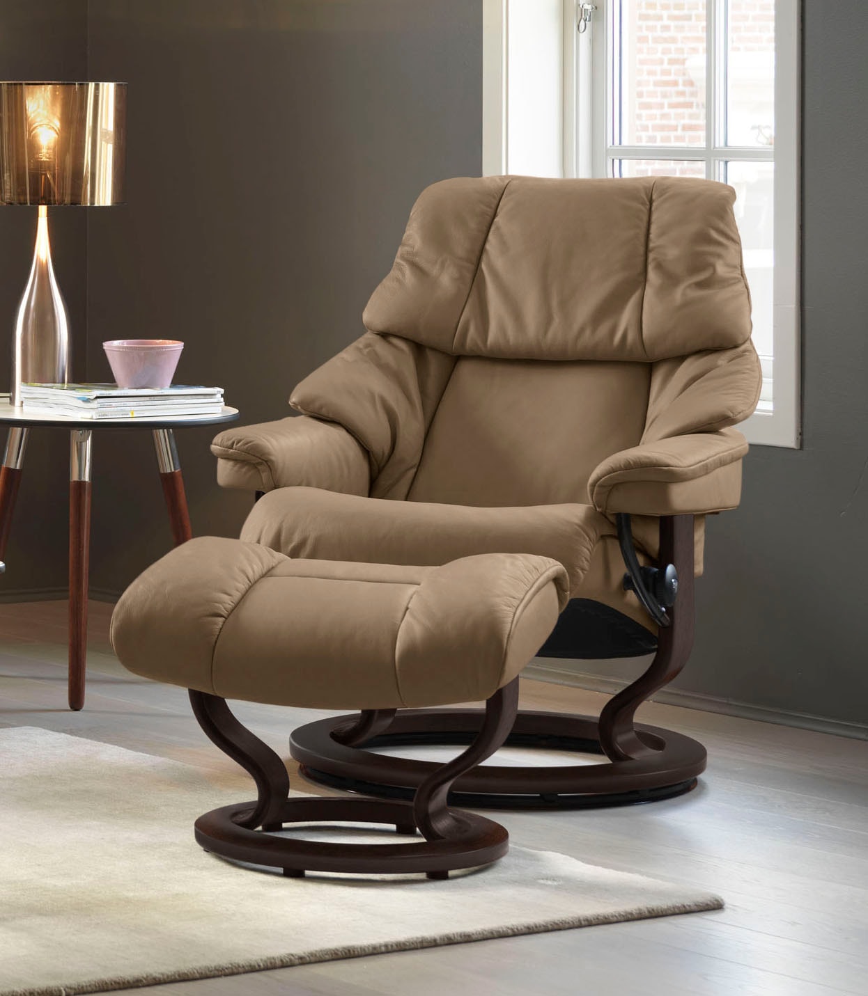 Stressless Fußhocker "Reno", mit Classic Base, Gestell Braun