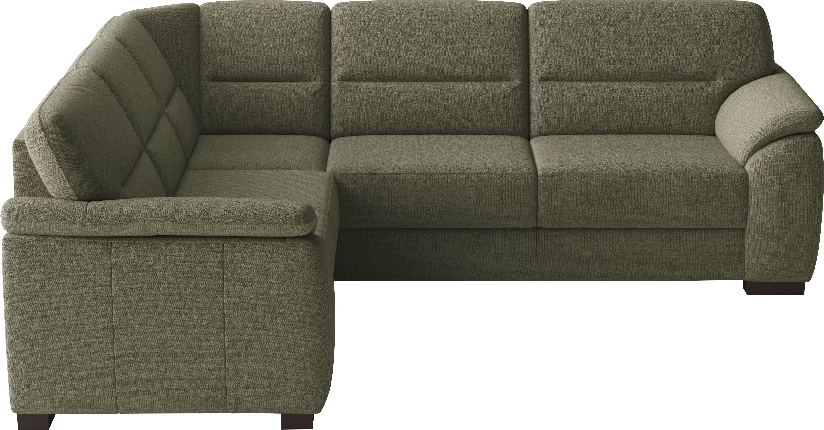 sit&more Ecksofa "Montego L-Form, B: 256 cm, große Stoffauswahl, Komfortsitzhöhe 46 cm" mit Schlaffunktion und Schubkasten mit Stauraum