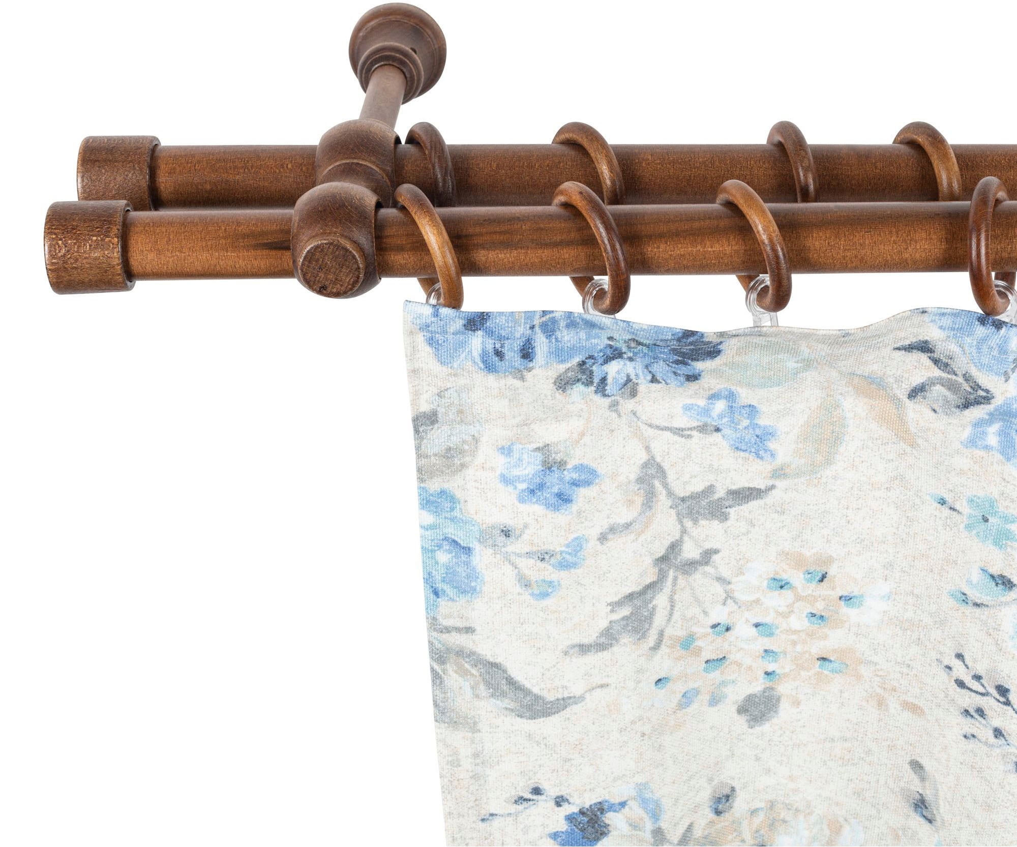 SN DECO GROUP Gardinenstange "Cafiro" 2 läufig-läufig Fixmaß 28 mm, Holz, v günstig online kaufen