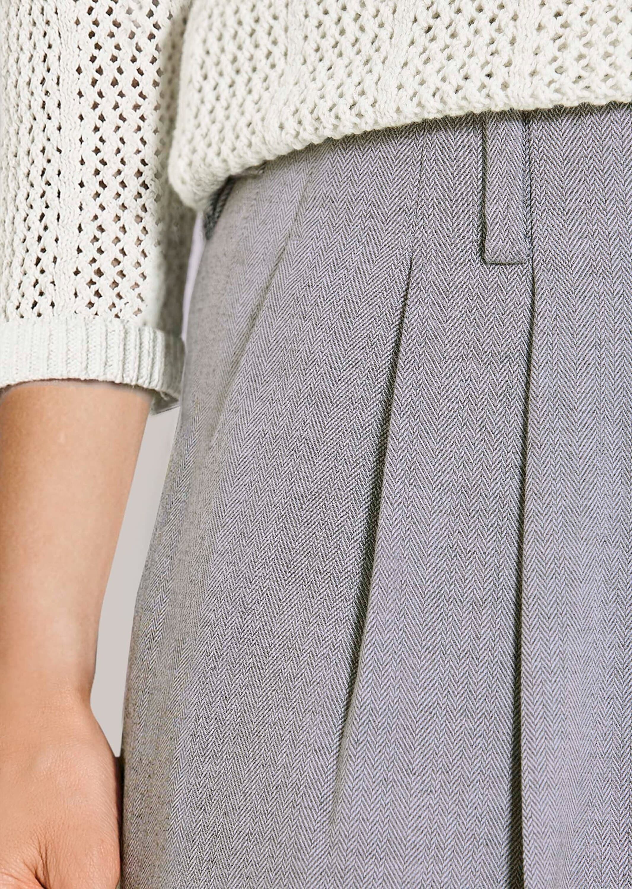 MADELEINE Stoffhose »Bundfaltenhose Fischgrathose mit weitem Schnitt«