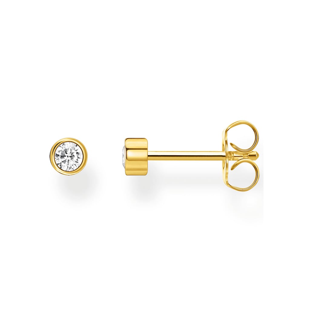 THOMAS SABO Single-Ohrstecker »weißer Stein gold, weißer Stein silber, H2136-051-14, H2136-414-14«