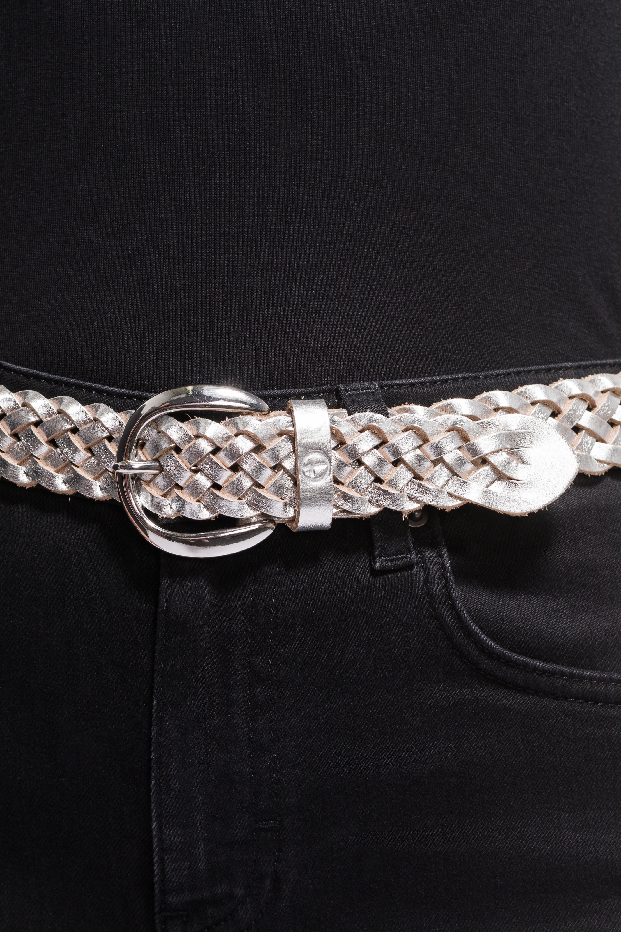 Tamaris Flechtgürtel »"Dana Silver"« 1 Stk. mit moderner Flechtoptik, aus Leder, in jeder Länge schließbar