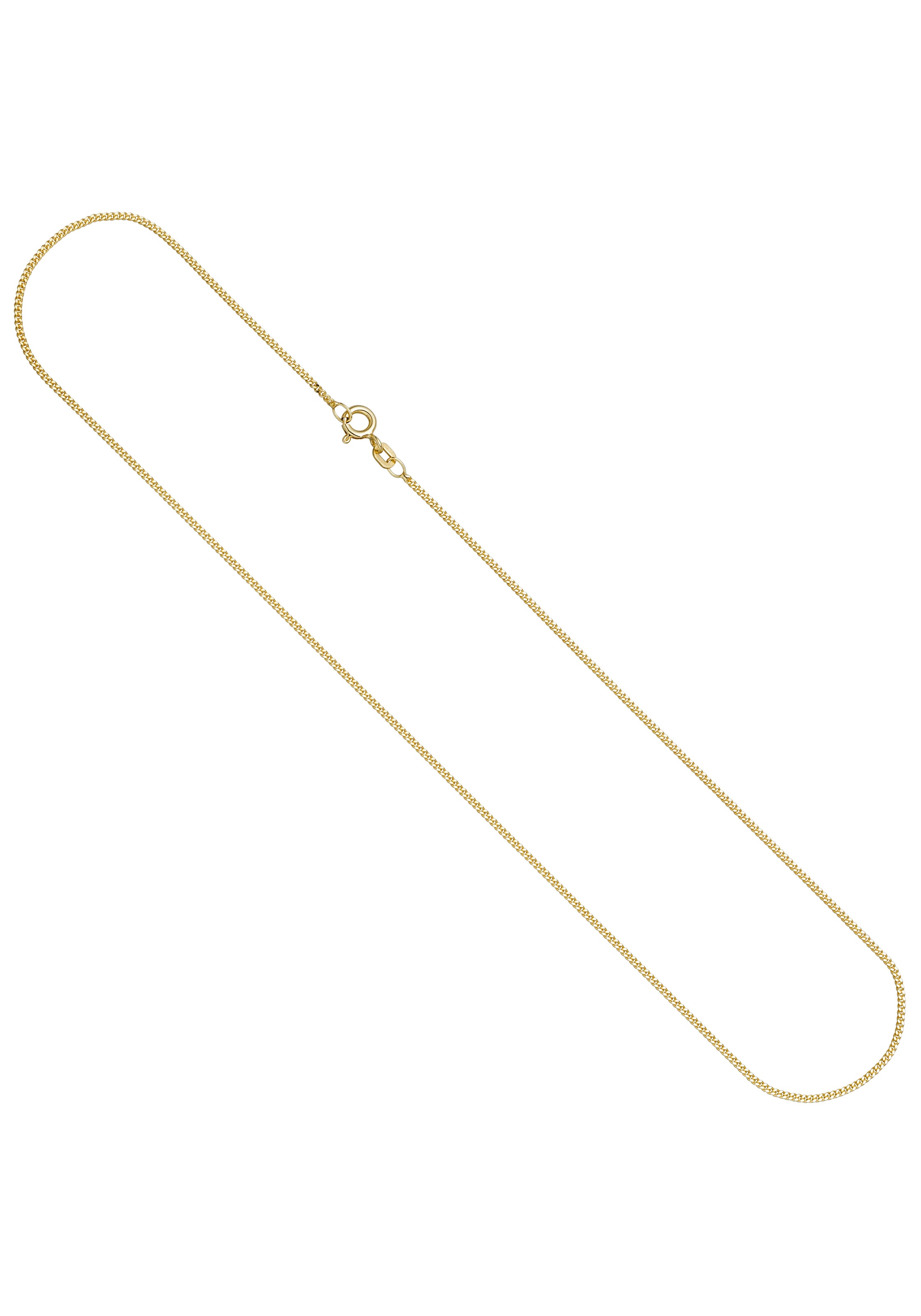 JOBO Kette ohne Anhänger, Panzerkette 925 Silber vergoldet 45 cm 1,3 mm