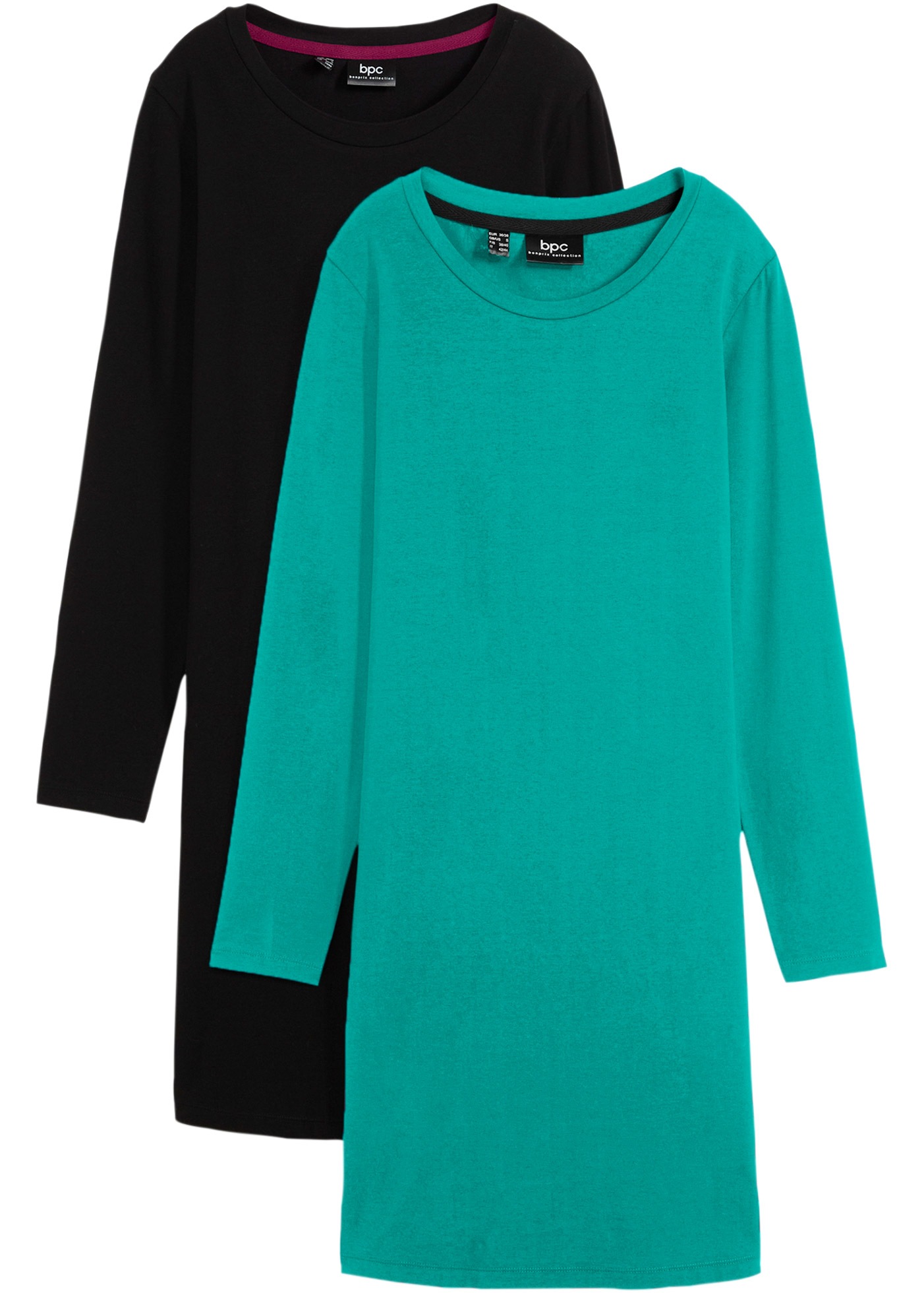 bonprix Jerseykleid "Figurbetontes Jerseykleid (2er Pack)" Packung, 2, 2 St günstig online kaufen