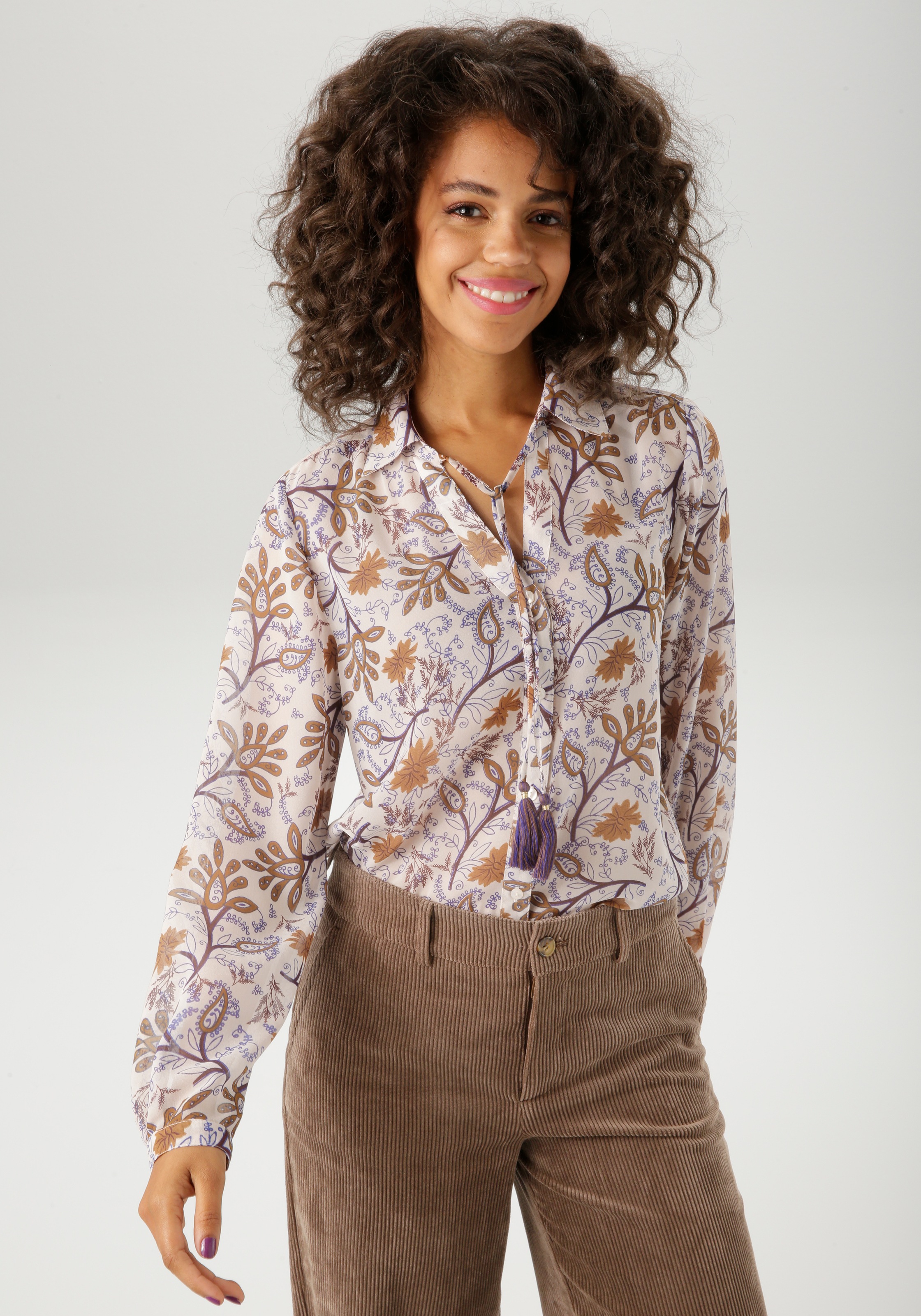 Aniston CASUAL Hemdbluse mit fantasievollem Blumendruck- jedes Teil ein Uni günstig online kaufen