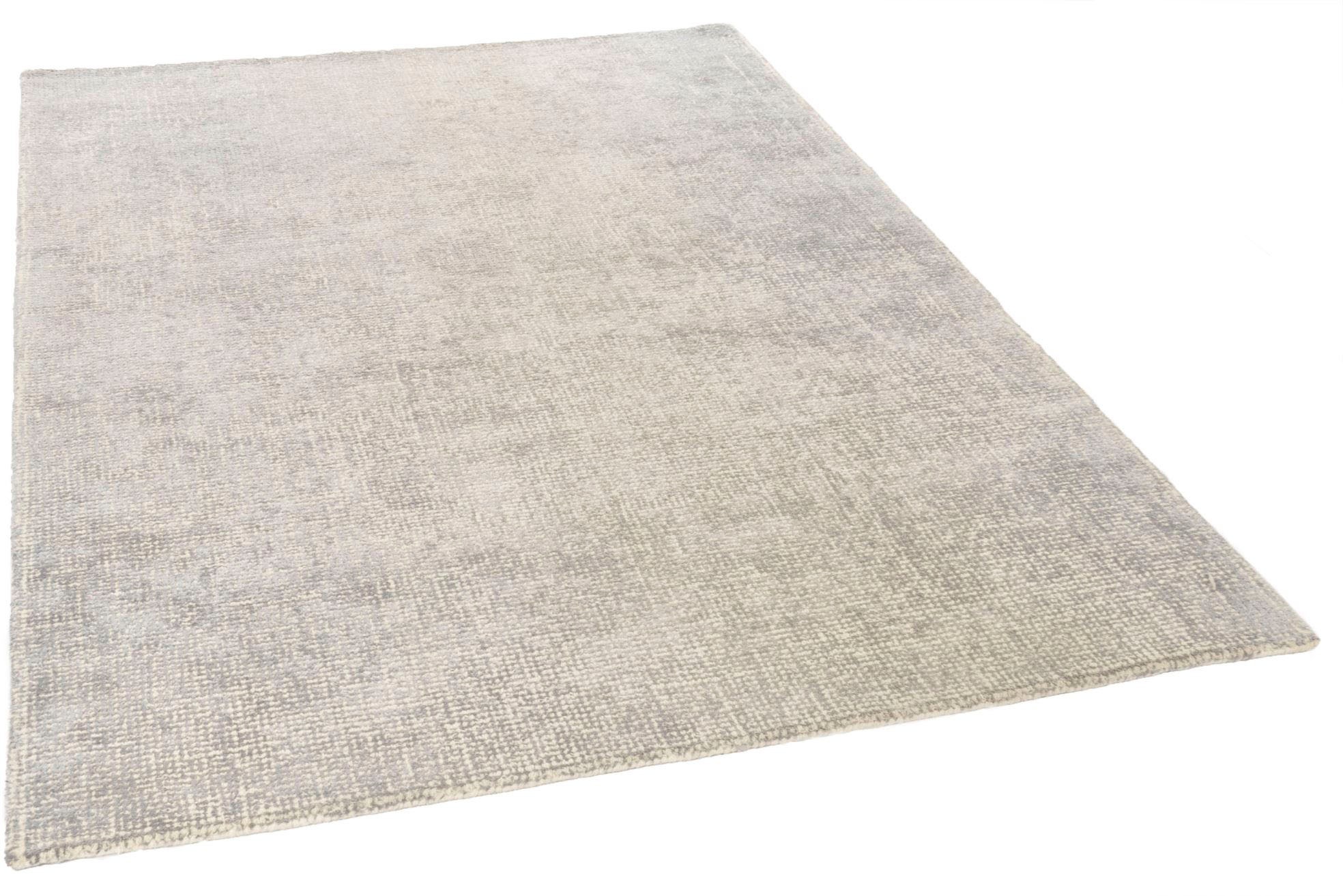 Teppich TOM TAILOR HOME "Groove" Gr. 1, silber (silberfarben), B:65cm H:15mm L:135cm, Viskose, Wolle, Teppiche, Teppich, modernes Design, edles Farbspiel, ideal im Wohnzimmer & Schlafzimmer