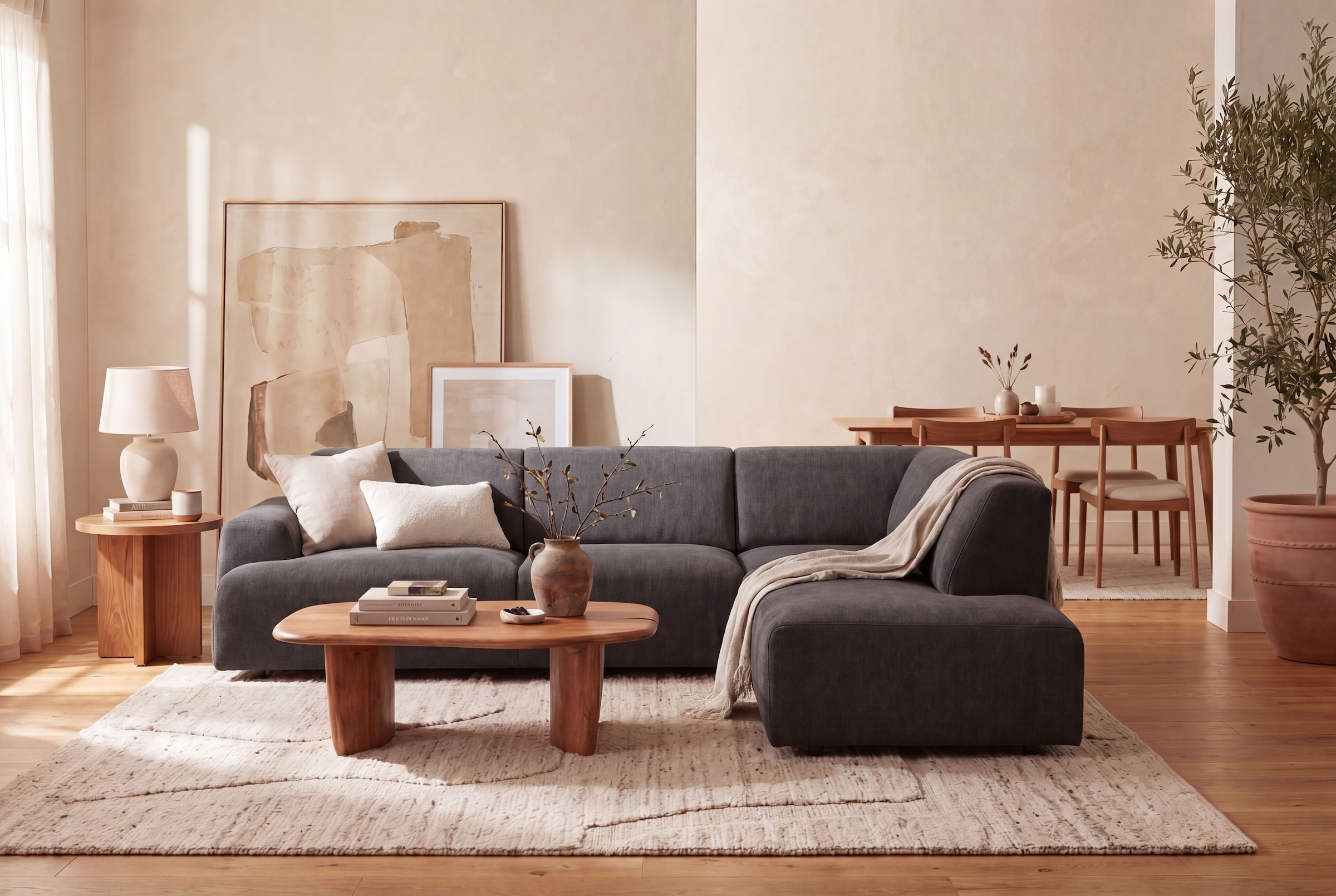 OTTO home Ecksofa "Linkka, Breite 282 cm" L-Form, in einem weichen Chenille-Stoff, mit Wellenunterfederung