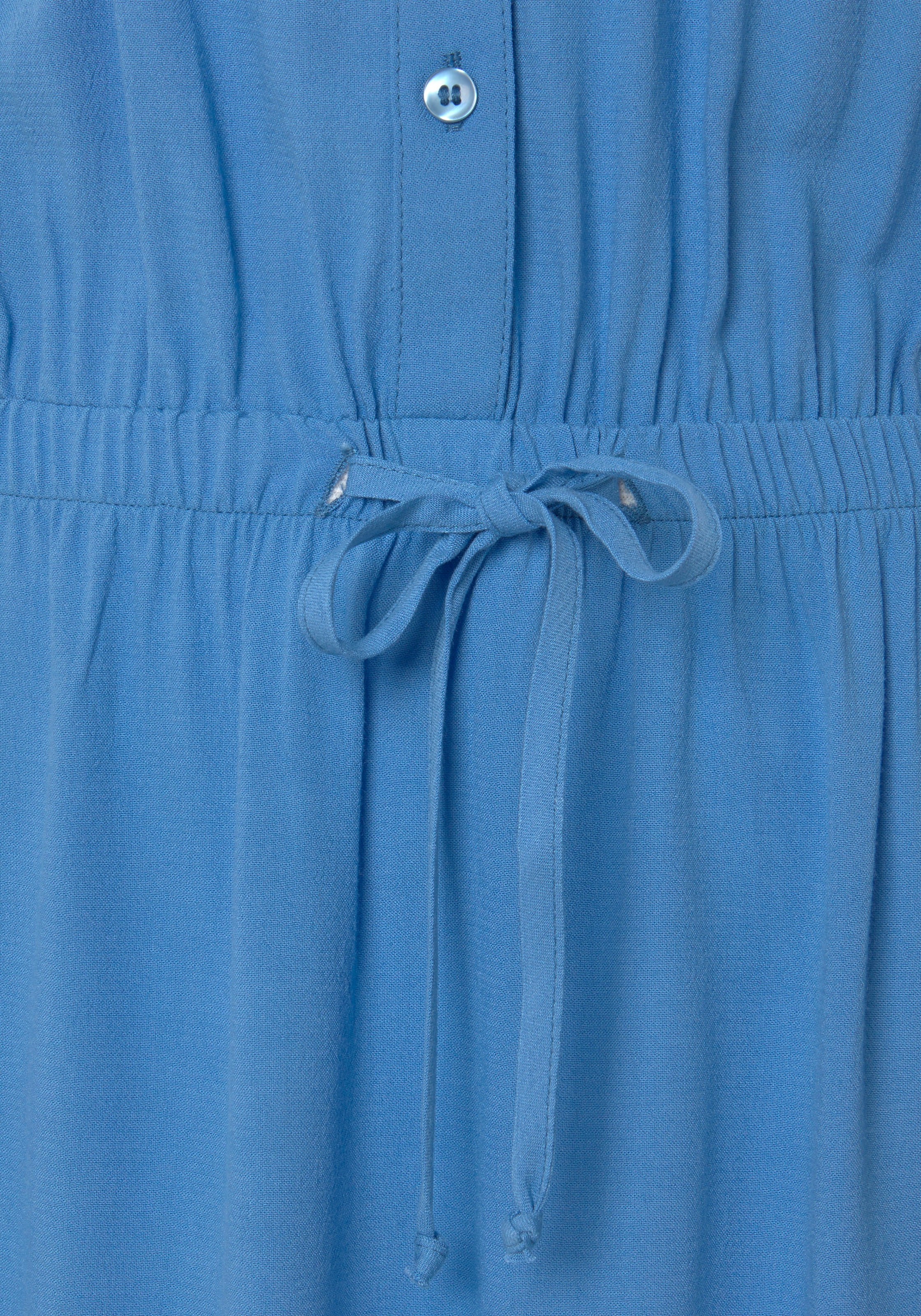 LASCANA Sommerkleid, Hemdblusenkragen und V-Ausschnitt, Blusenkleid mit Gummizug