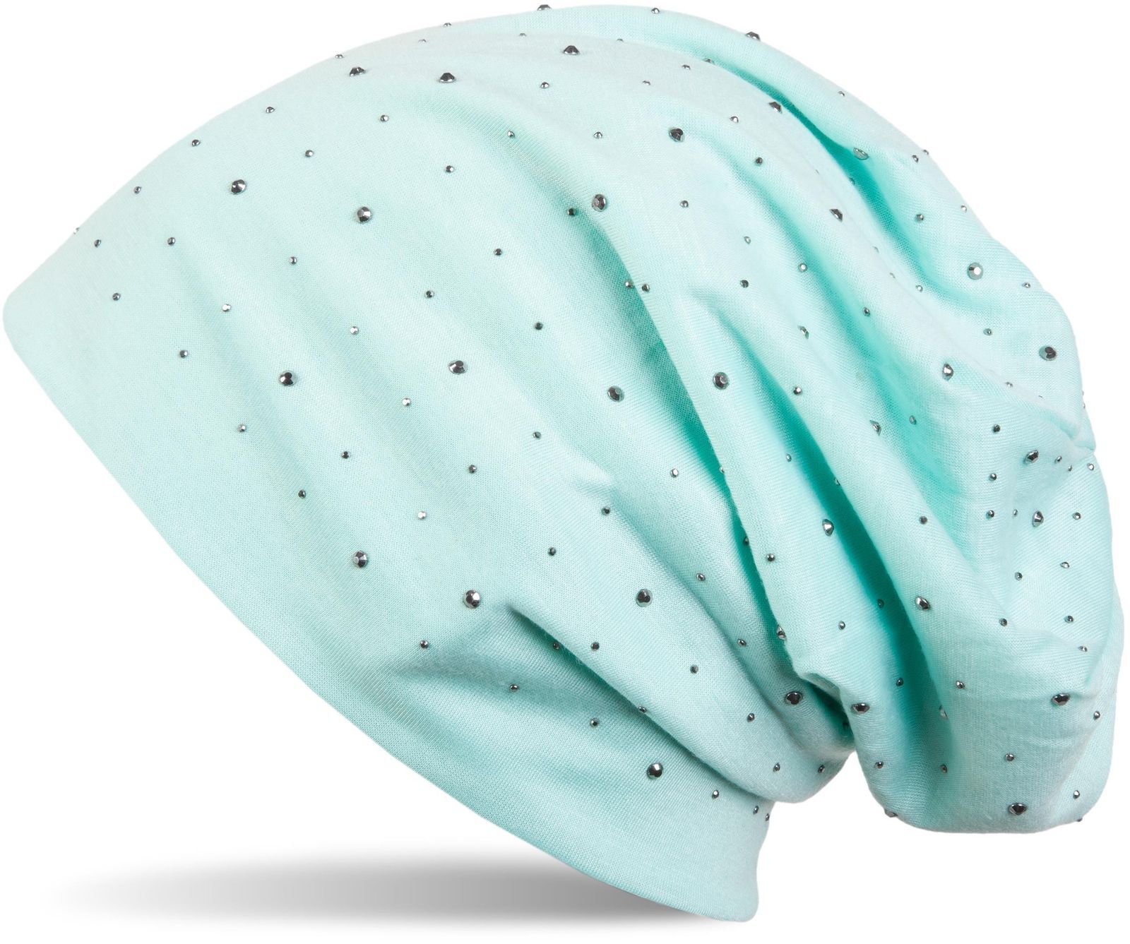 styleBREAKER Beanie "Beanie mit Strass Nieten Applikation" 1 Stk.