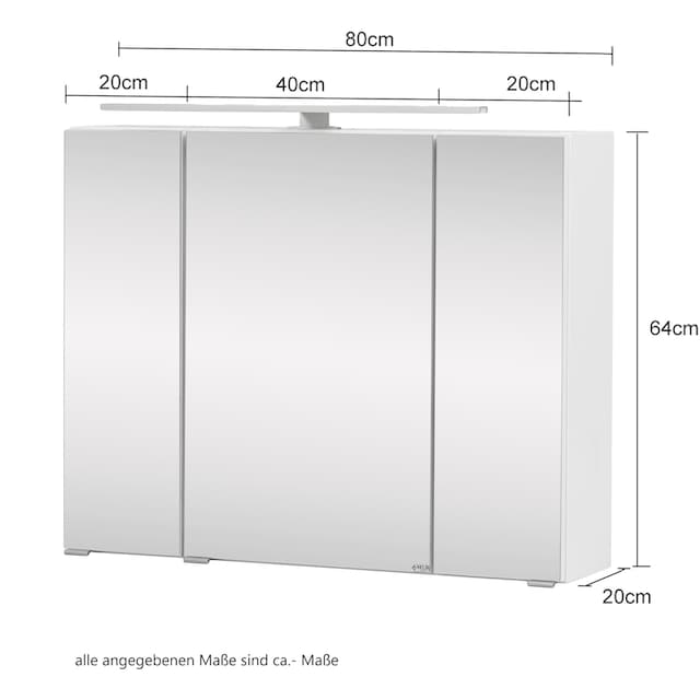 HELD MÖBEL Spiegelschrank »Windau«, 80 cm breit kaufen | BAUR