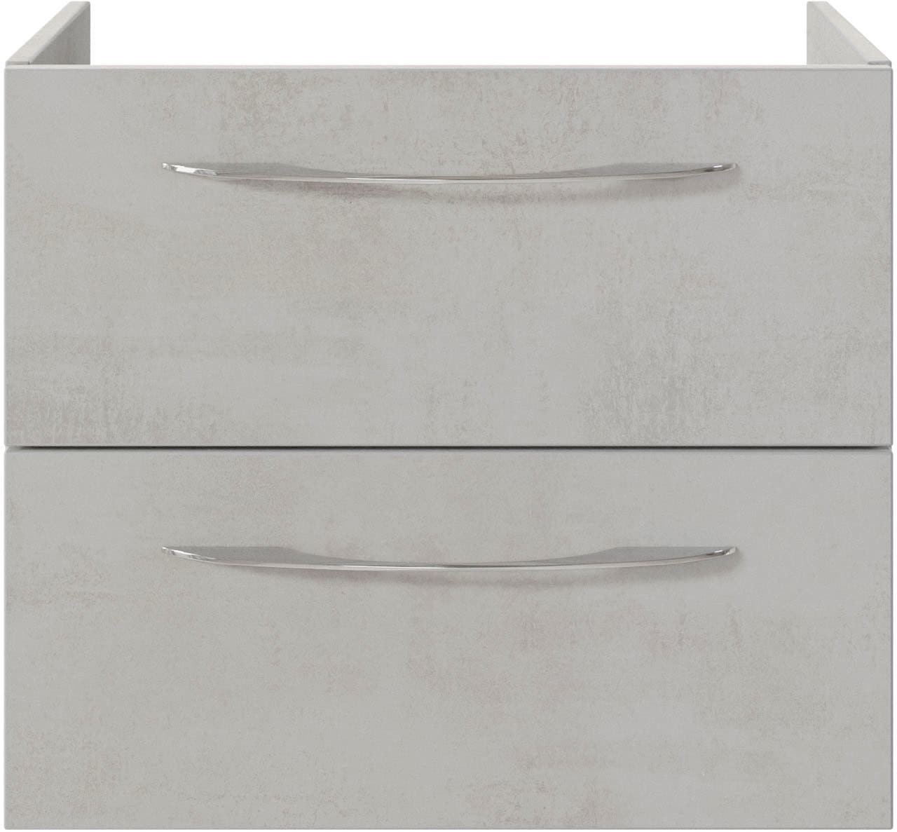 Saphir Waschtisch »Serie 4035 Keramik-Aufsatzbecken mit Unterschrank, 88 cm breit«, Waschplatz, 2 Schubladen, 1 Tür, inkl. Türdämpfer, Griff Chrom Glanz
