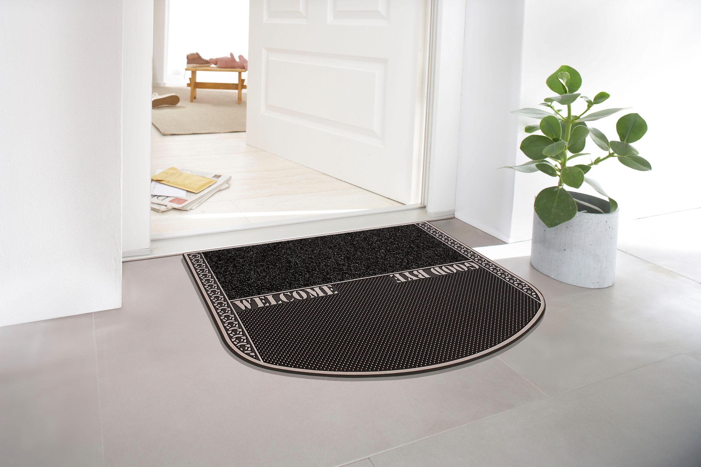 Home2Fashion Fußmatte »TC Clean In & Out«, rechteckig, 8 mm Höhe, Schmutzfangmatte, mit Spruch, robust, In- und Outdoor geeignet