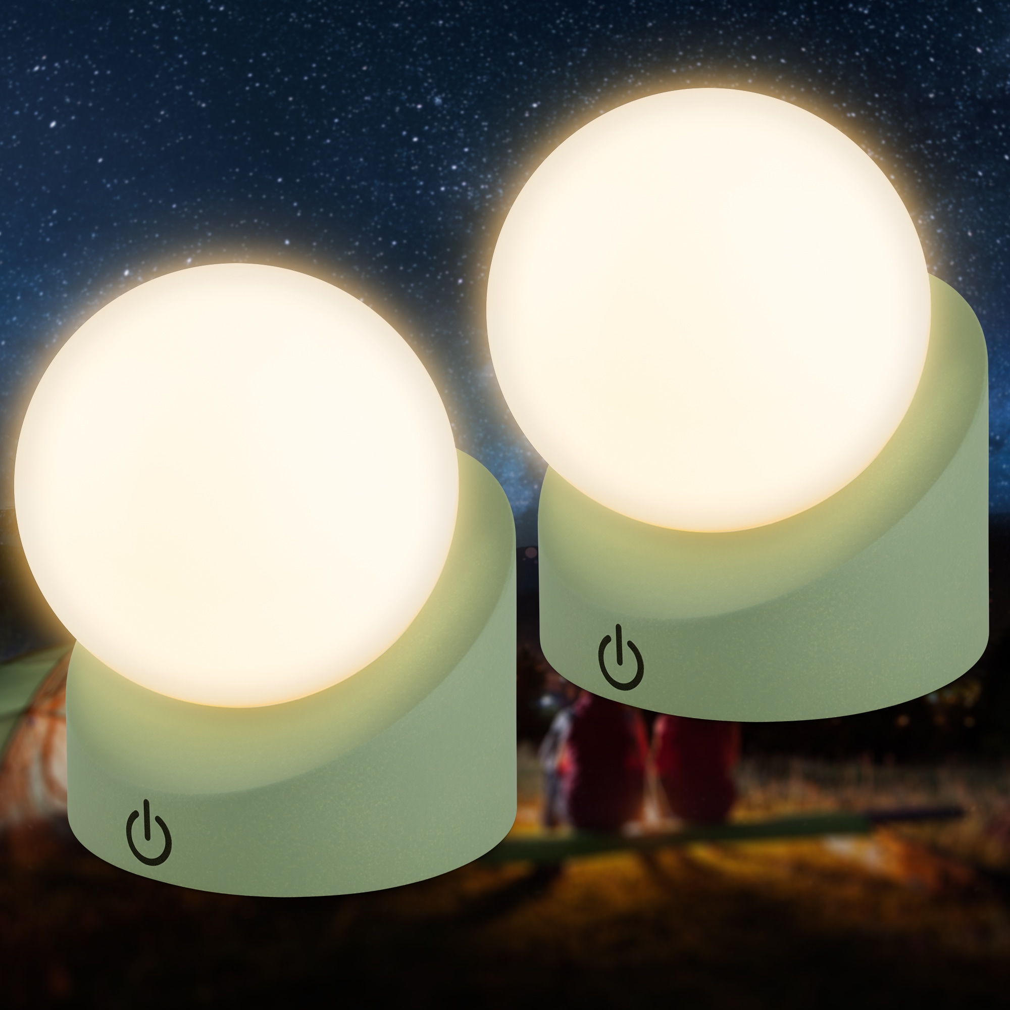 Briloner Leuchten LED Außen-Tischleuchte »SORA« LED-Board 2 Stk. Warmweiß kabellos 10x8x9cm Lindgrün 2W Kinderzimmer Flur Outdoor Aussen 2er-Set