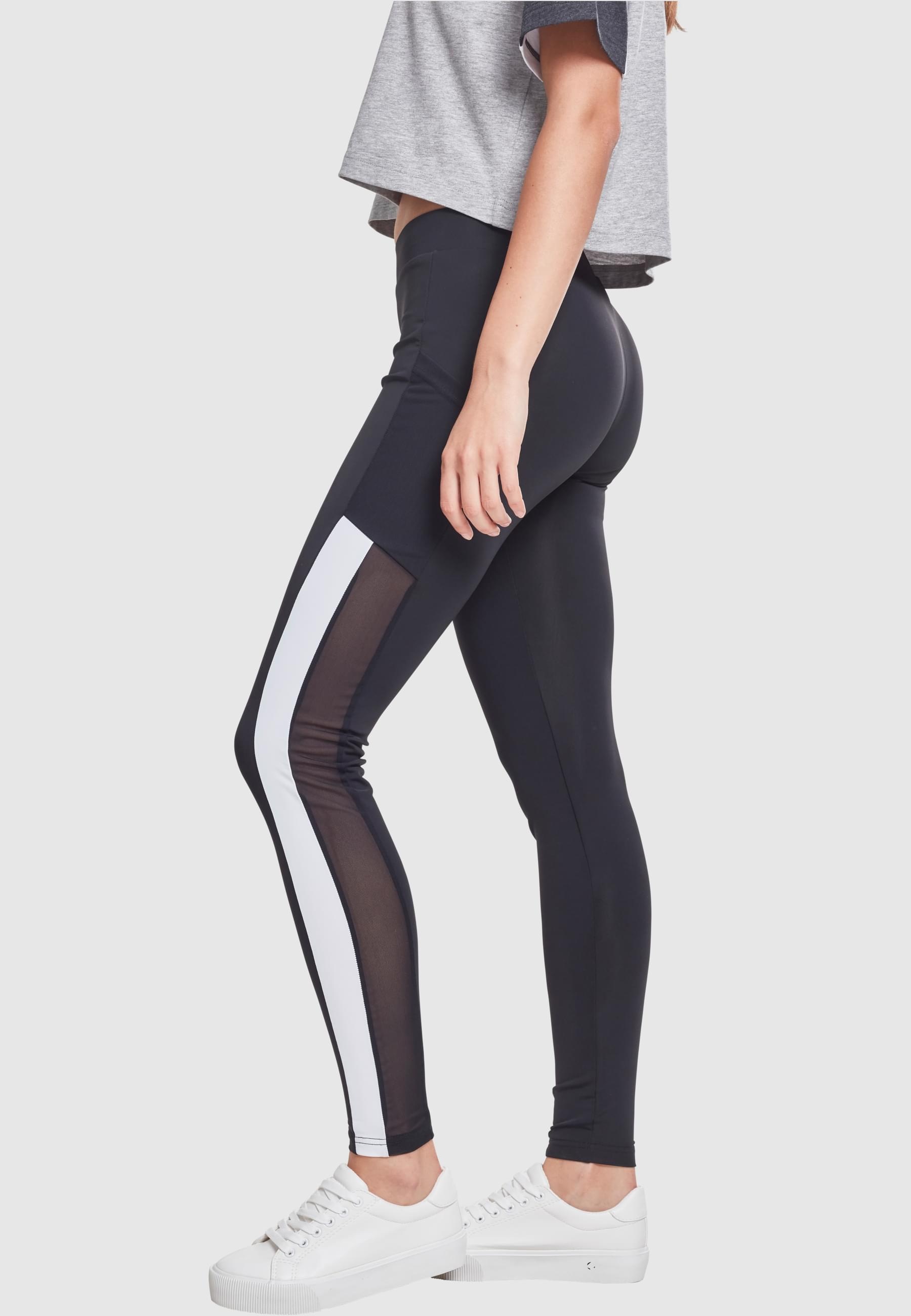 URBAN CLASSICS Leggings »Urban Classics Damen Ladies Tech Mesh Striped Pocket Leggings«, (1 tlg.)