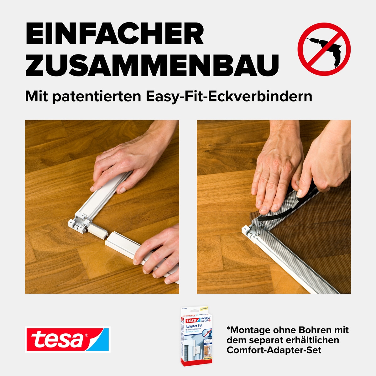 tesa Insektenschutz-Fensterrahmen »Insect Stop ALU Comfort Fliegengitter für Fenster - 1,0 x 1,2 m«, Insektenschutz für Fenster - Aluminiumrahmen