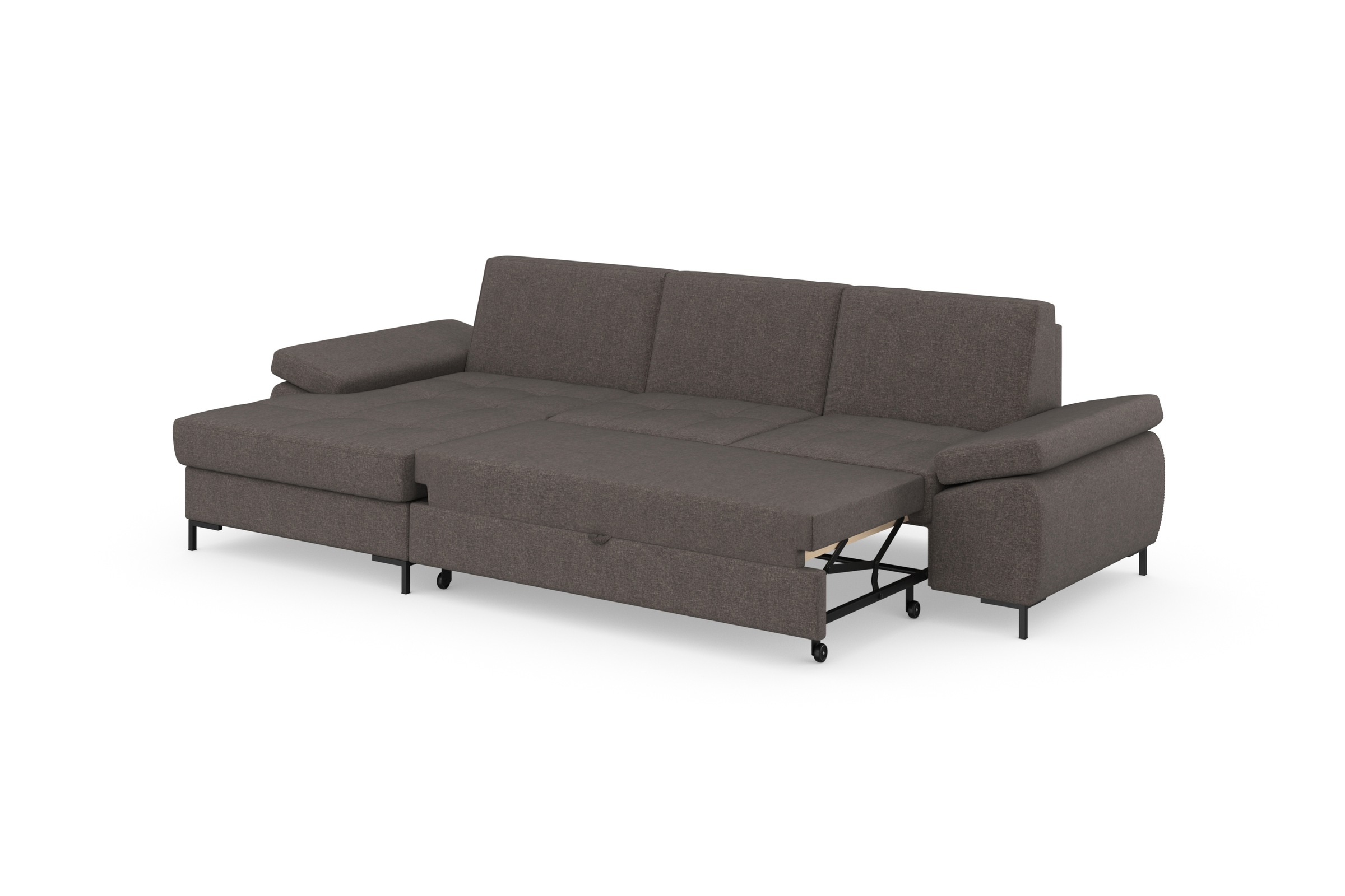 DOMO collection Ecksofa »Capelo L-Form«, mit Armteilverstellung, wahlweise mit Bettfunktion, Federkern