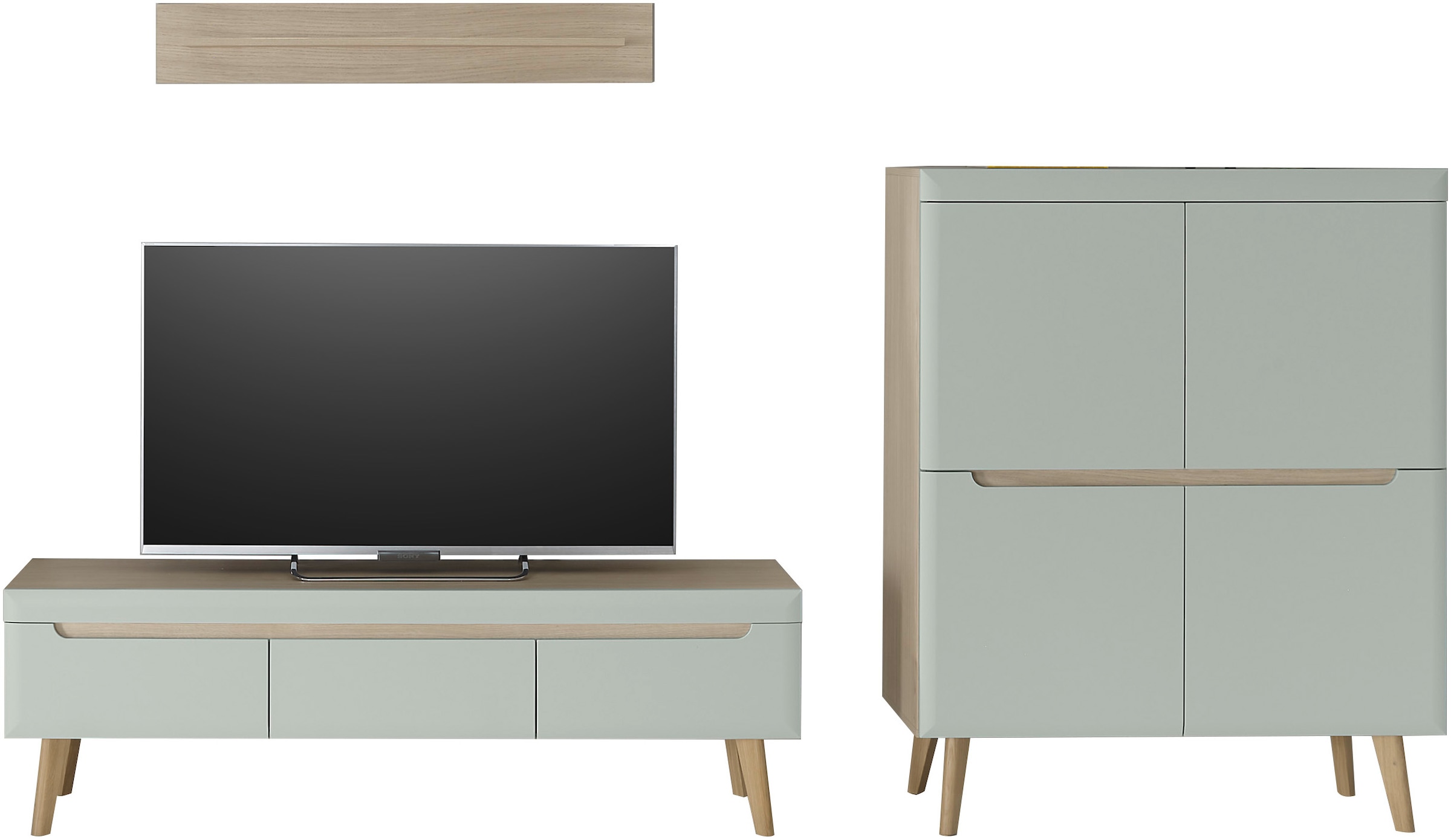 INOSIGN Wohnwand »Torge, Anbauwand, Schrankwand, Mediawand, Wohnzimmer-Set«, (3 St.), enthält 1 Lowboard, 1 Highboard, 1 Wandboard, 287 cm breit