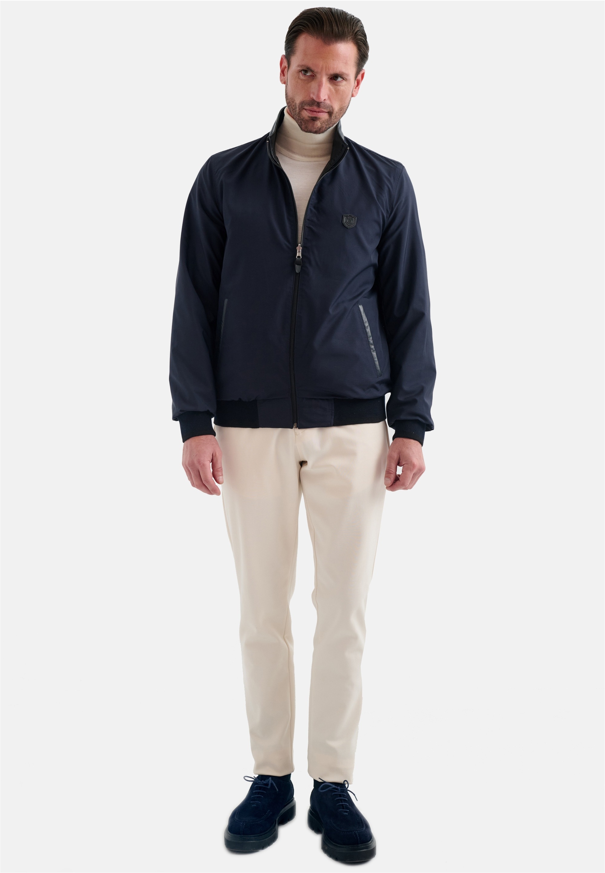 Pierre Cardin Lederjacke, mit Stehkragen