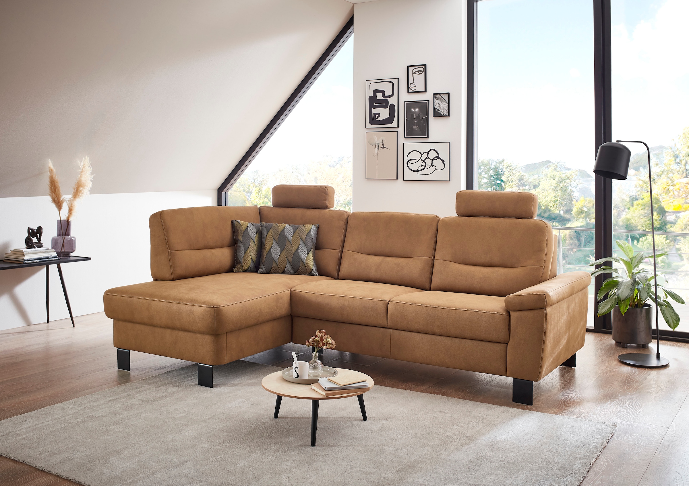 Die PlanBar Ecksofa "PP-PF23172" Eckgarnitur mit besonders kleinem Stellmaß günstig online kaufen