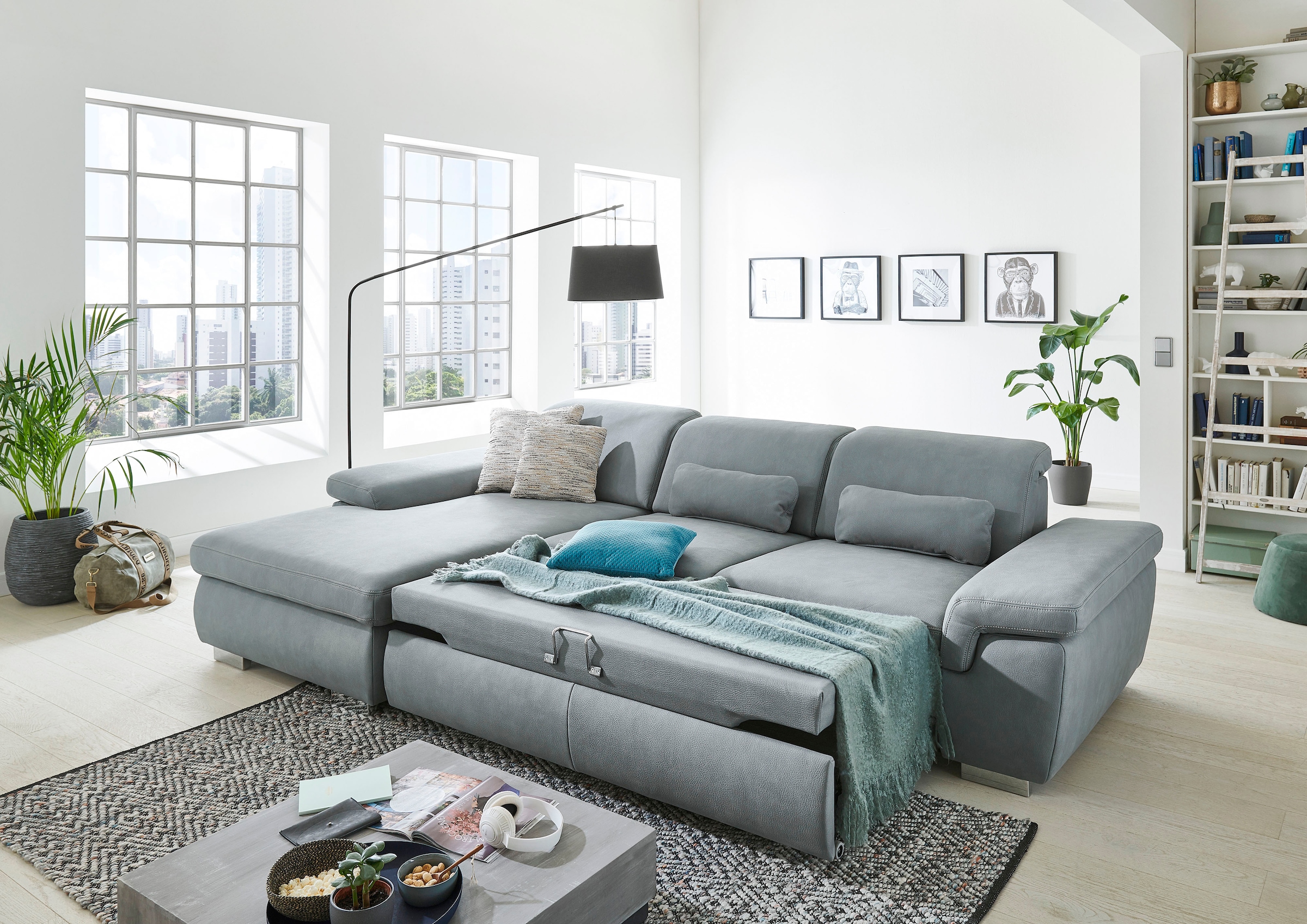 Die PlanBar Ecksofa »MP-IN17041 L-Form«, mit Sitztiefenverstellung, optional Kopfteilverstellung & Bettfunktion
