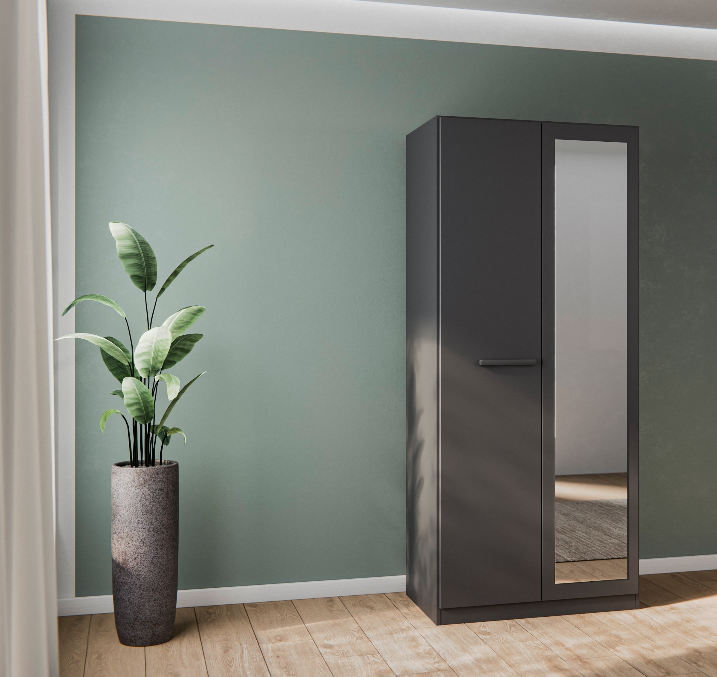 OTTO home Kleiderschrank "Mehrzweckschrank Aktenschrank Möbel Mietswohnung Schlafzimmer MODI" erhältlich in Breiten 91/136/181/226/271 cm, Höhe 210 cm, in angesagten Farbkombinationen, optional mit Spiegel MADE IN GERMANY